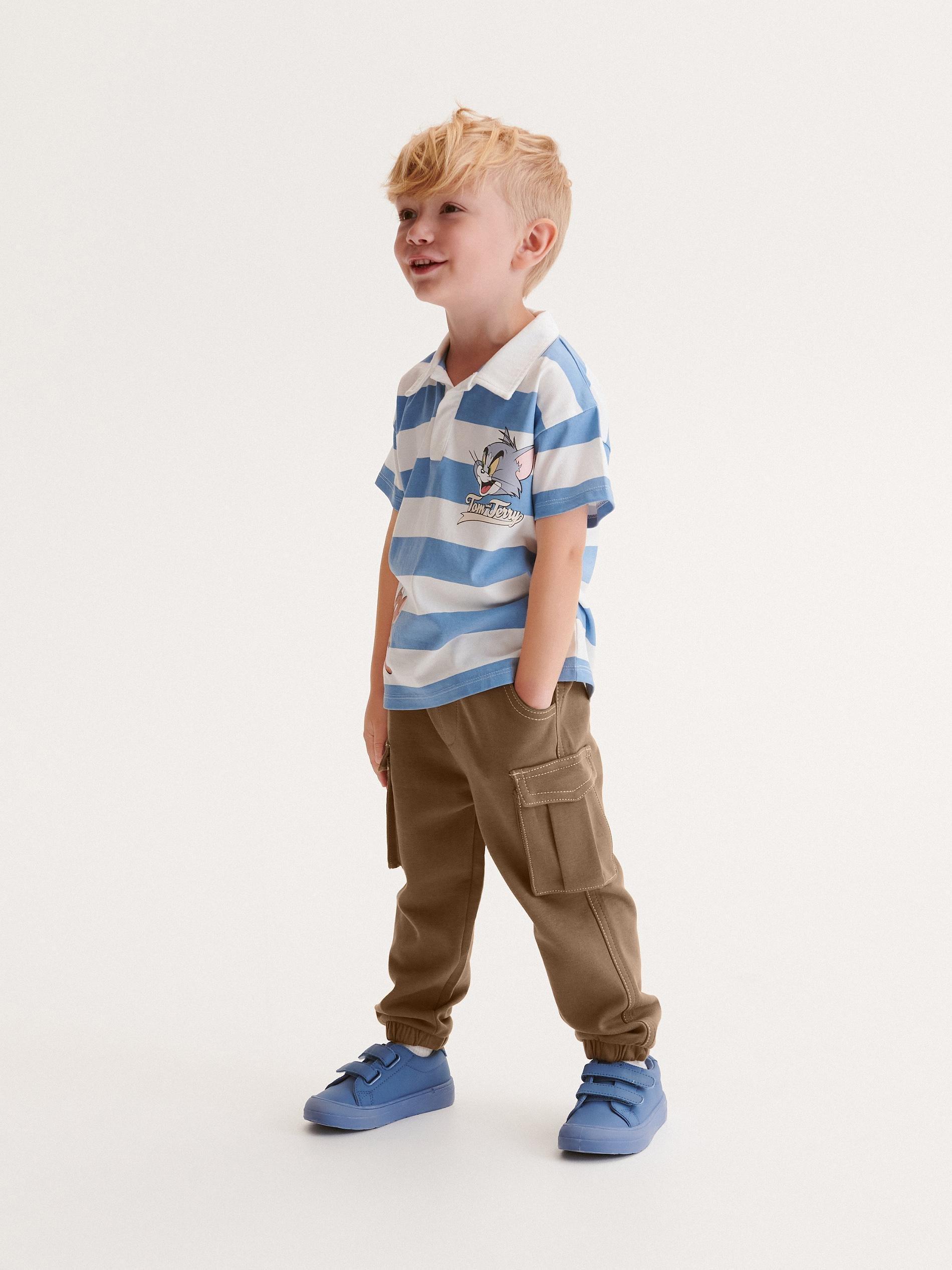 Brown Cargo Tracksuit Bottoms, Kids Boys, , large image number 0