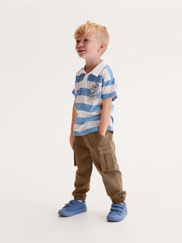 Brown Cargo Tracksuit Bottoms, Kids Boys, , large image number 2
