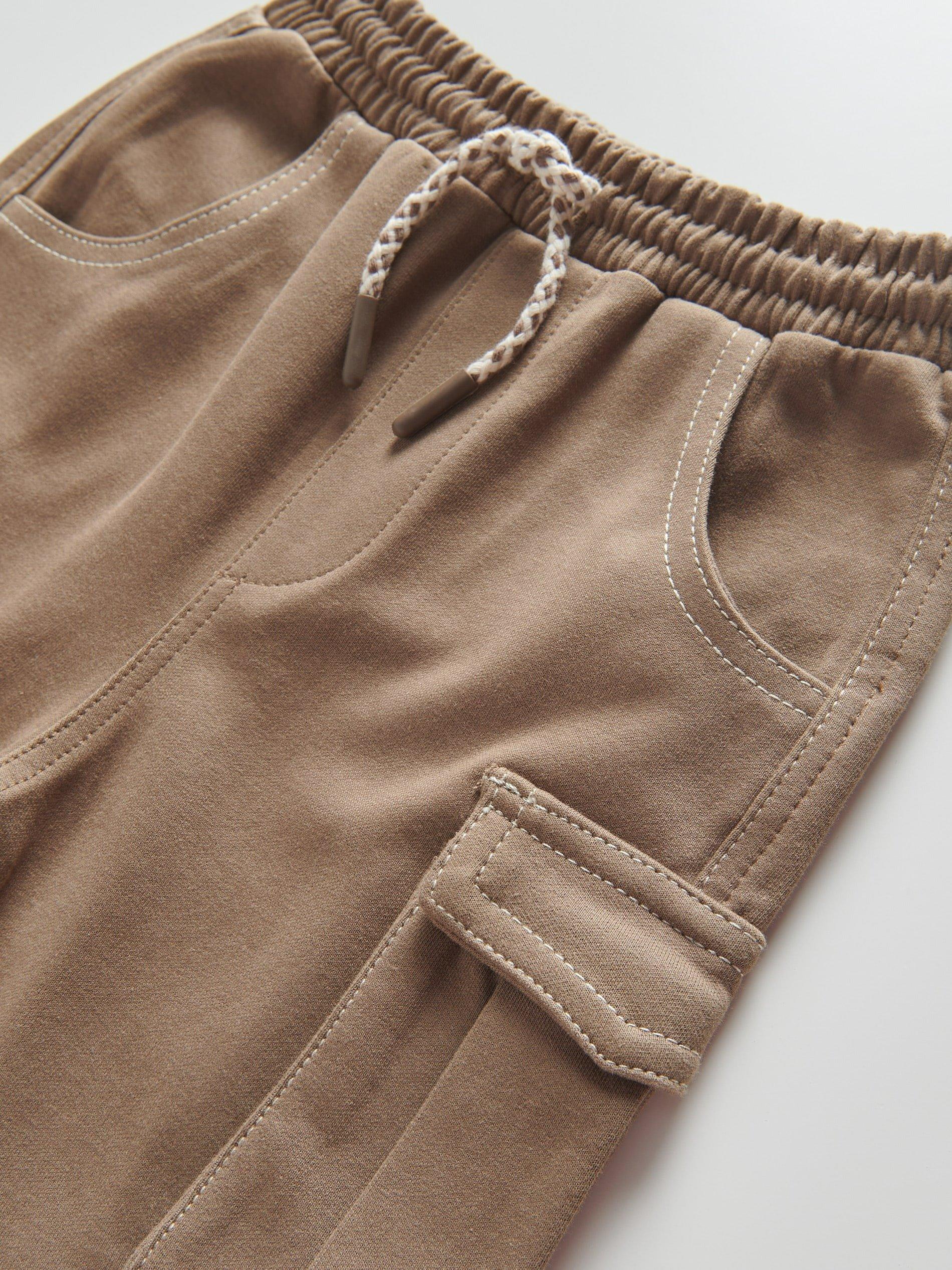 Brown Cargo Tracksuit Bottoms, Kids Boys, , large image number 7