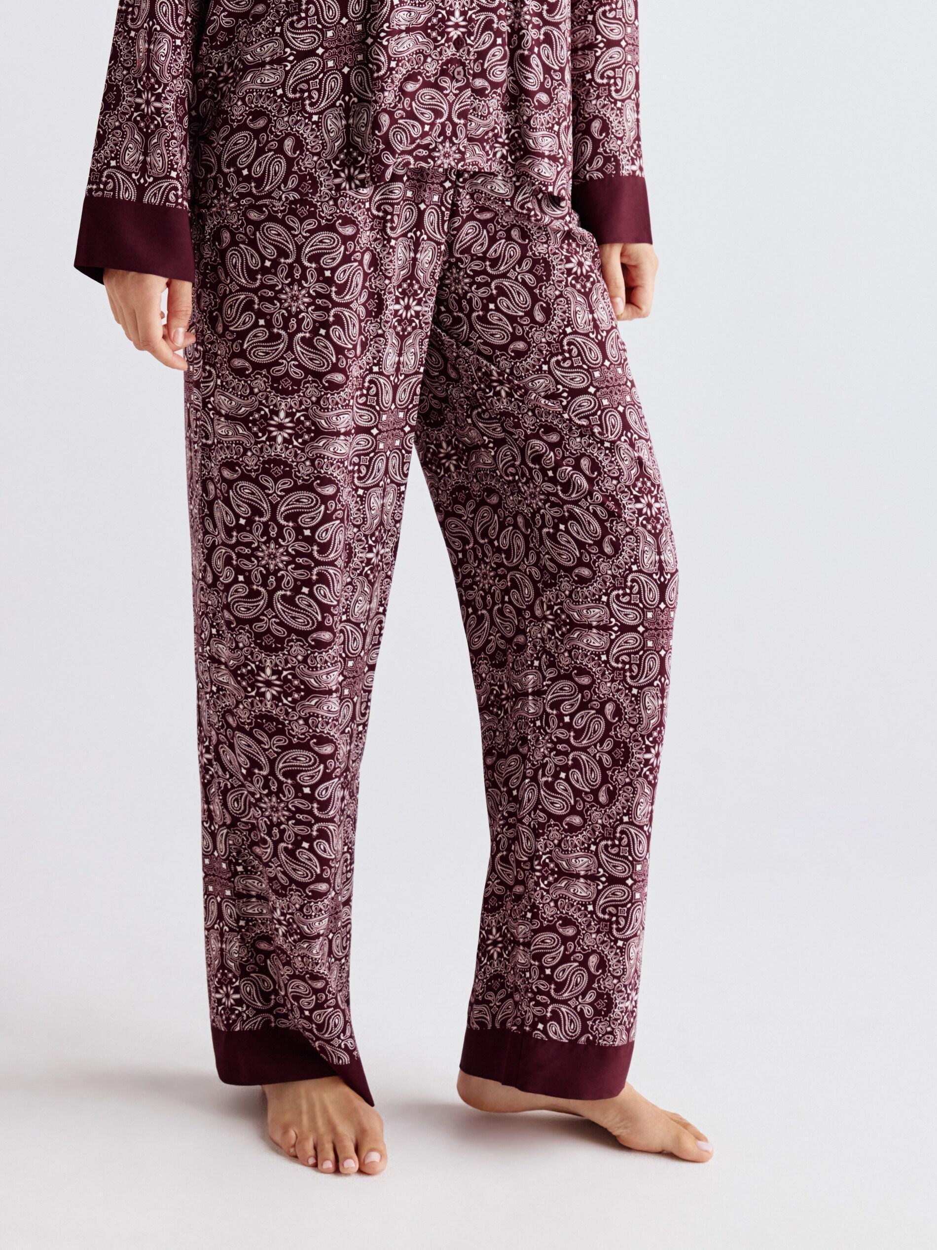 Purple Two Piece Viscose Pyjamas Set, Purple, large image number 1