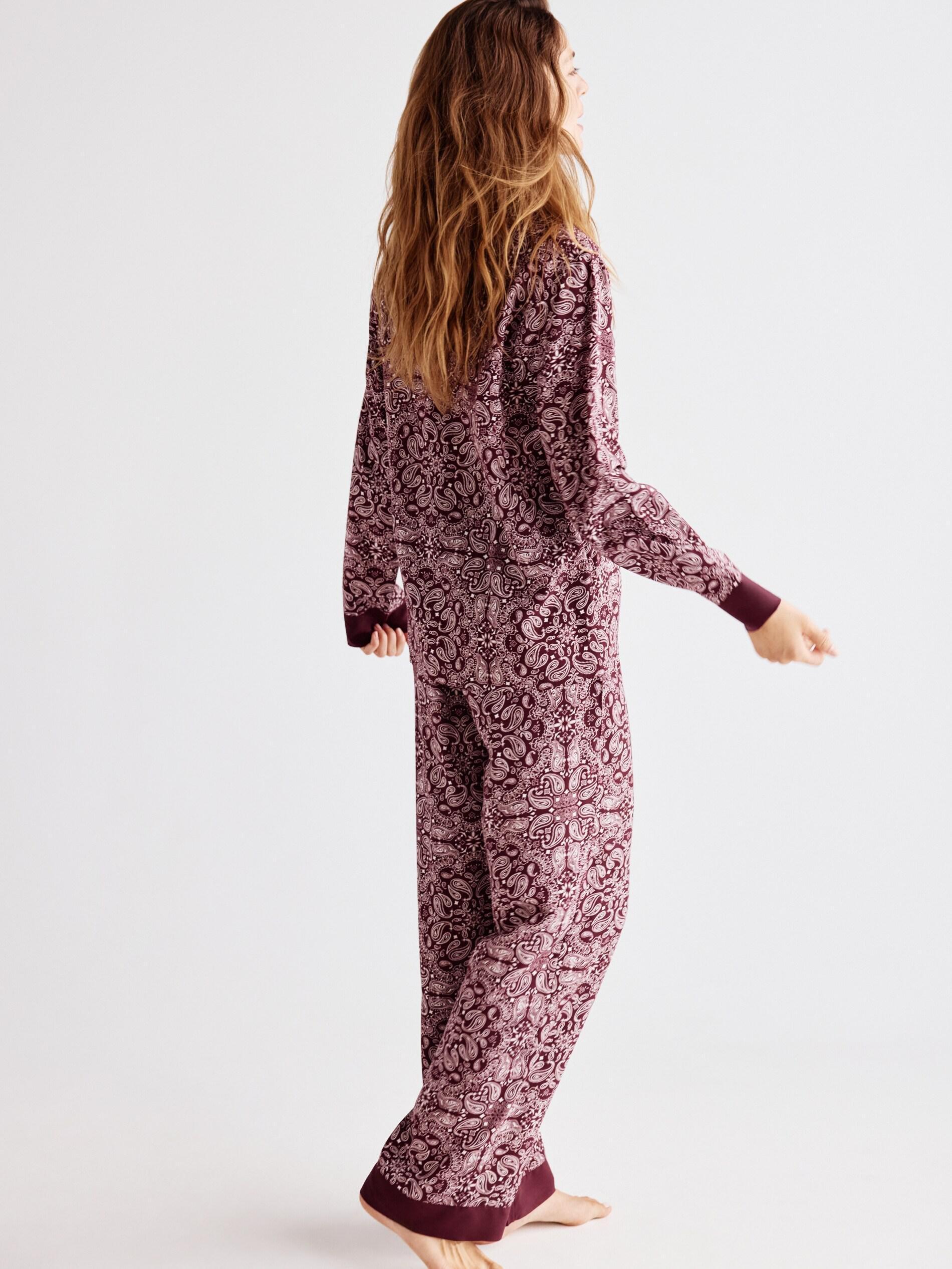 Purple Two Piece Viscose Pyjamas Set, Purple, large image number 3