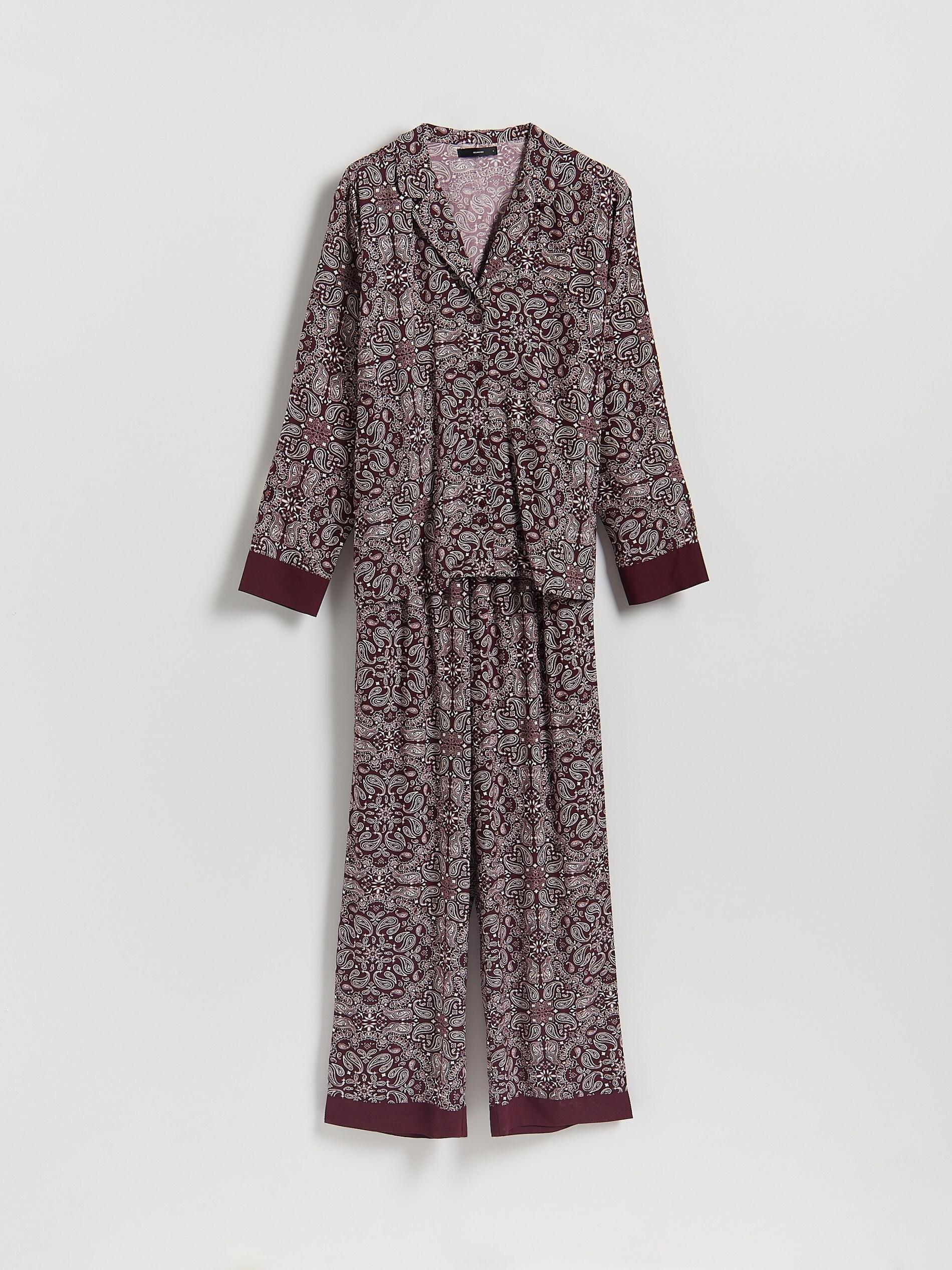 Purple Two Piece Viscose Pyjamas Set, Purple, large image number 4