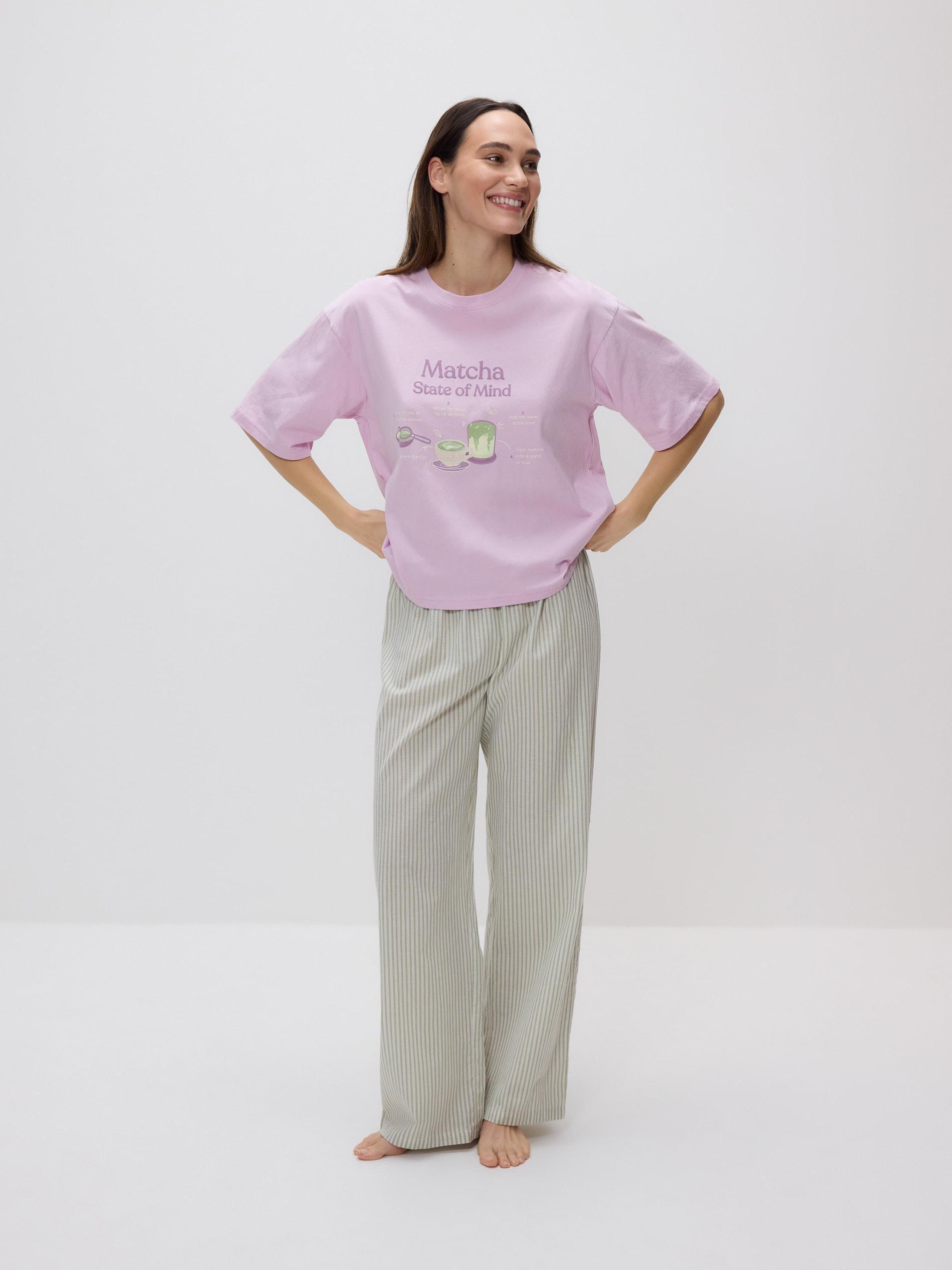 Green Two Piece Cotton Pyjama Set, Green, large image number 0