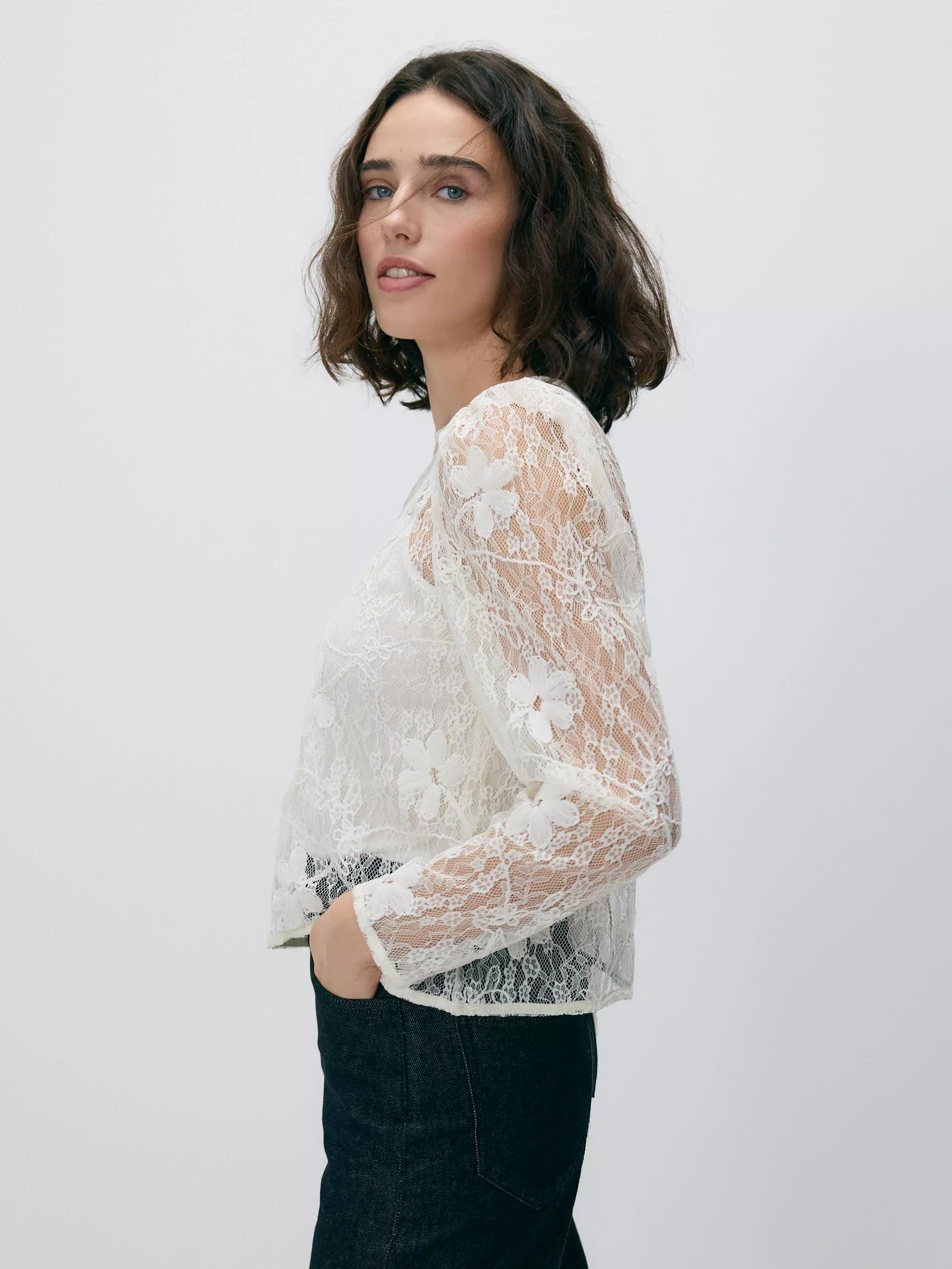 Cream Blouse, Ivory, large image number 2