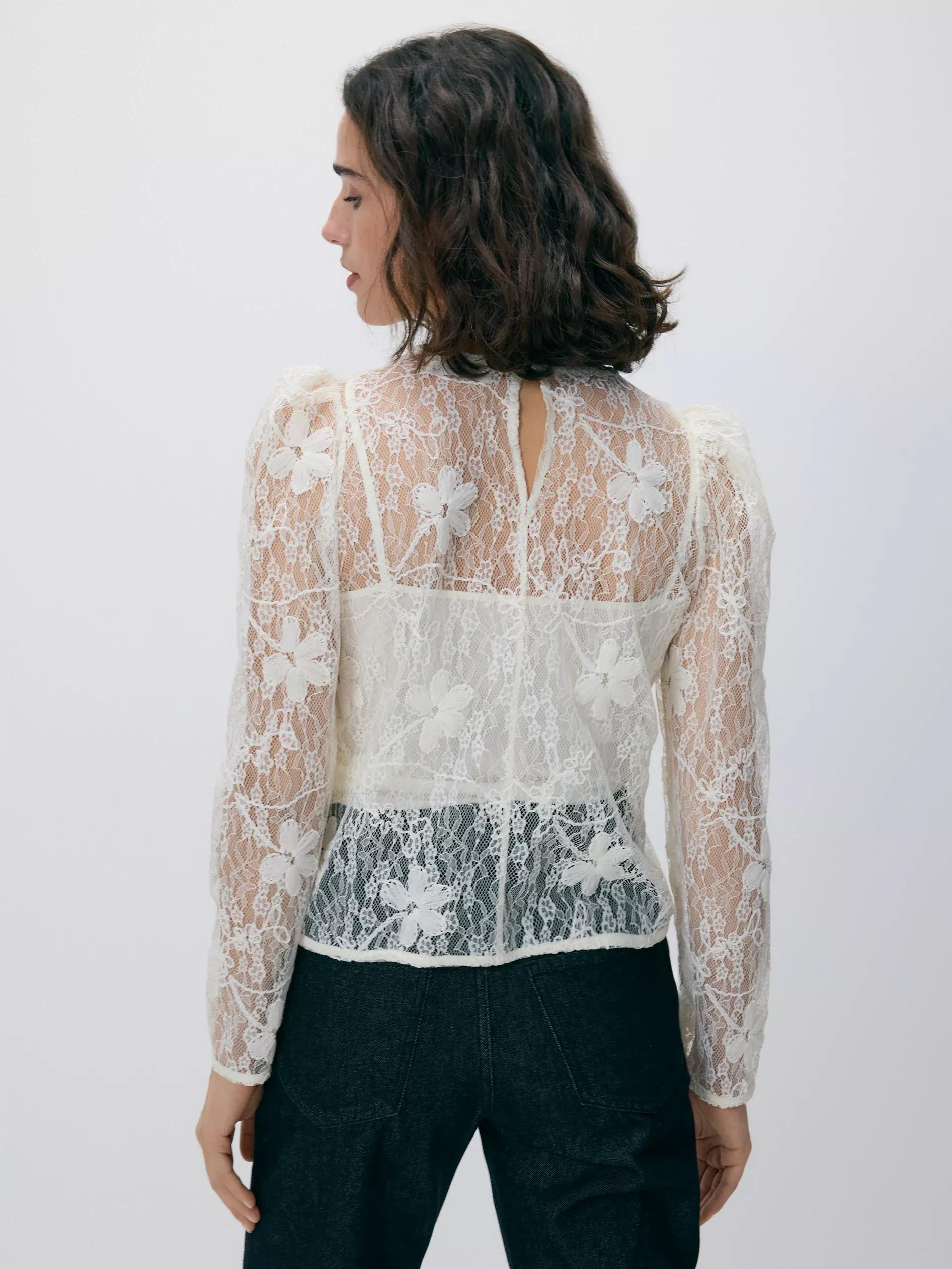 Cream Blouse, Ivory, large image number 3