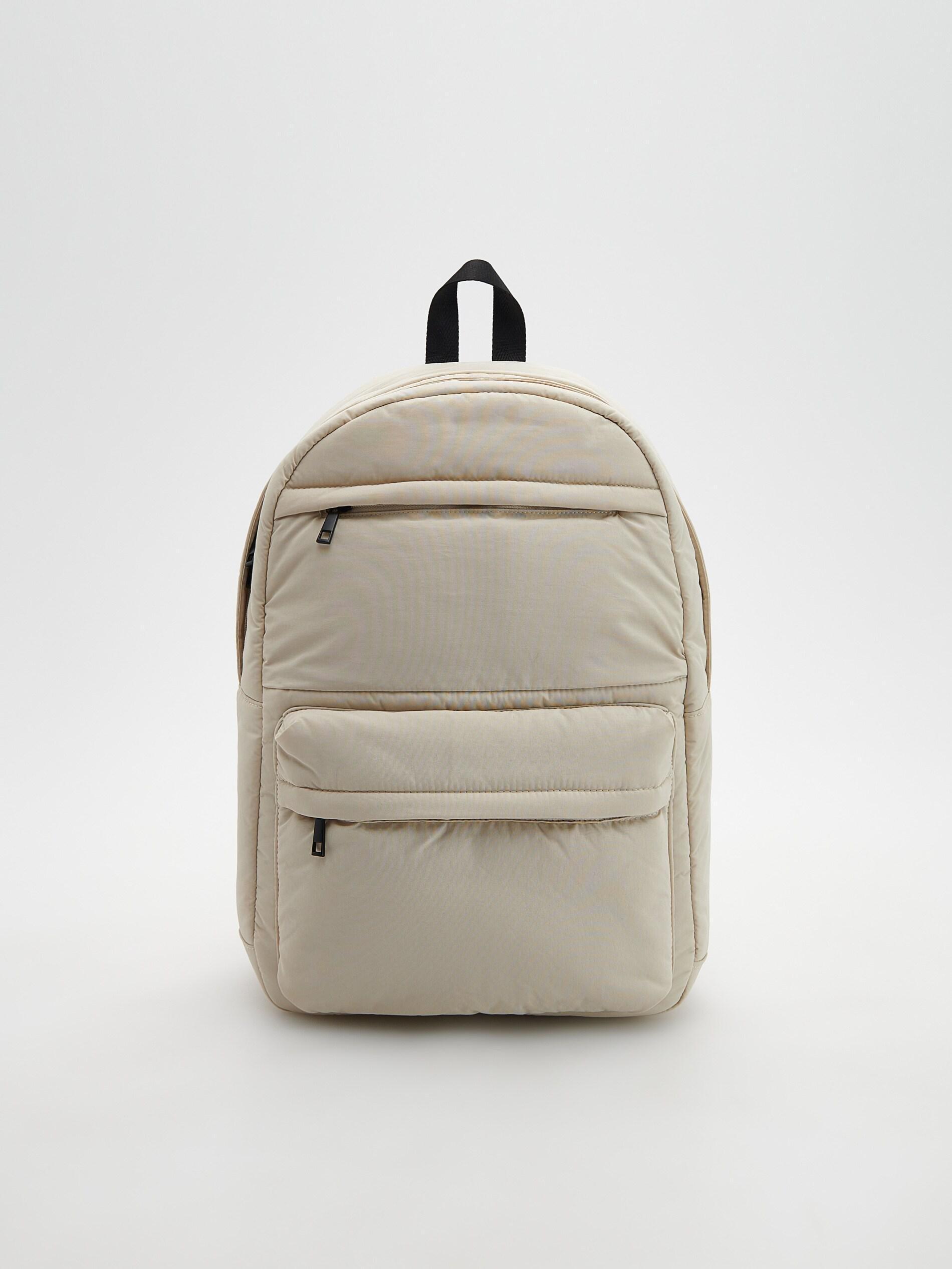 Cream Backpack With Pockets, , large image number 0