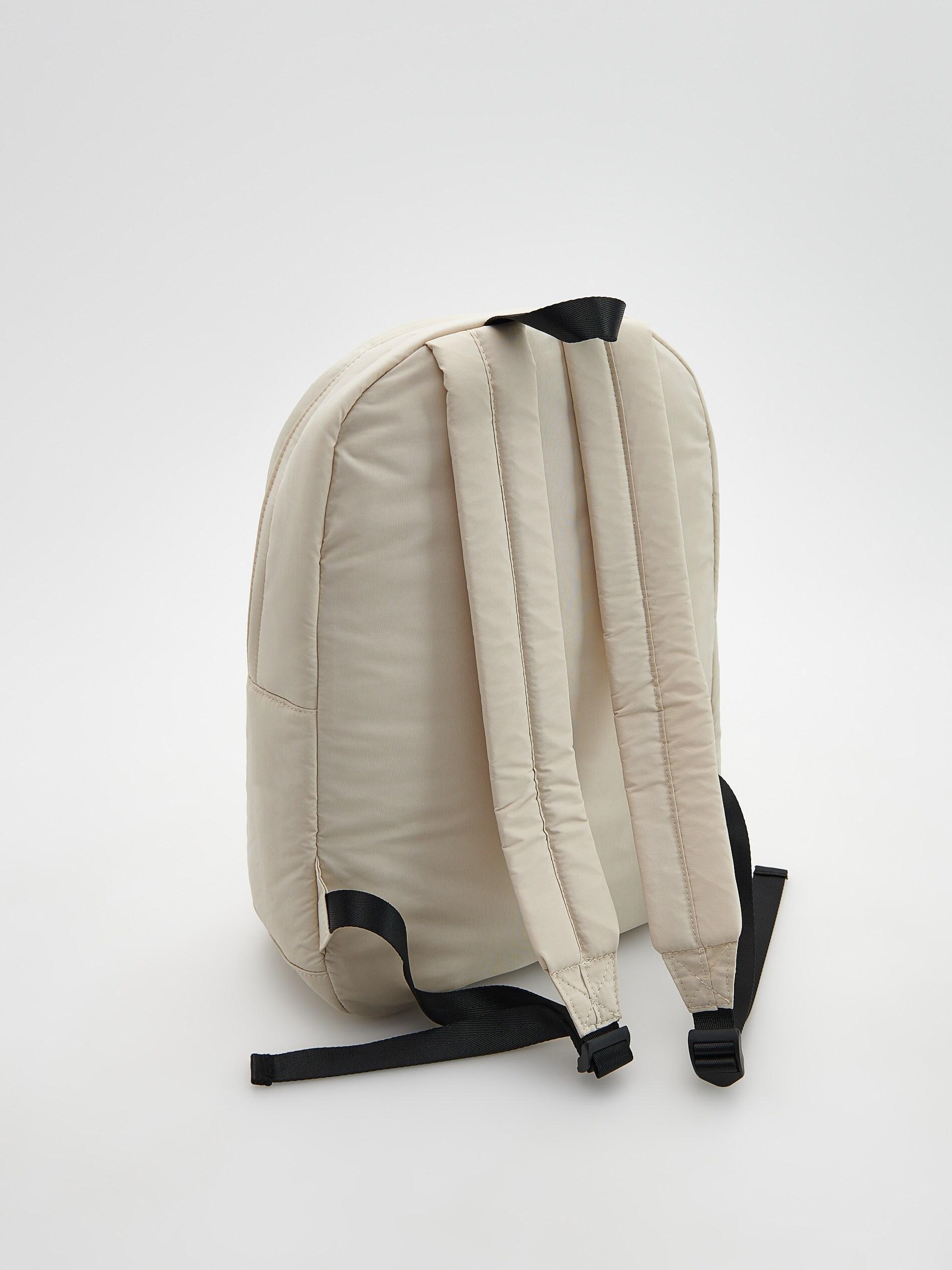 Cream Backpack With Pockets, , large image number 1