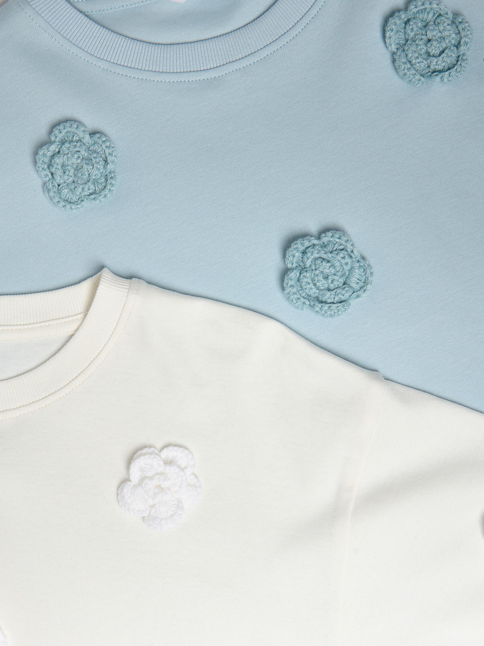 Cream T-Shirt With Appplique, Ivory, large image number 3