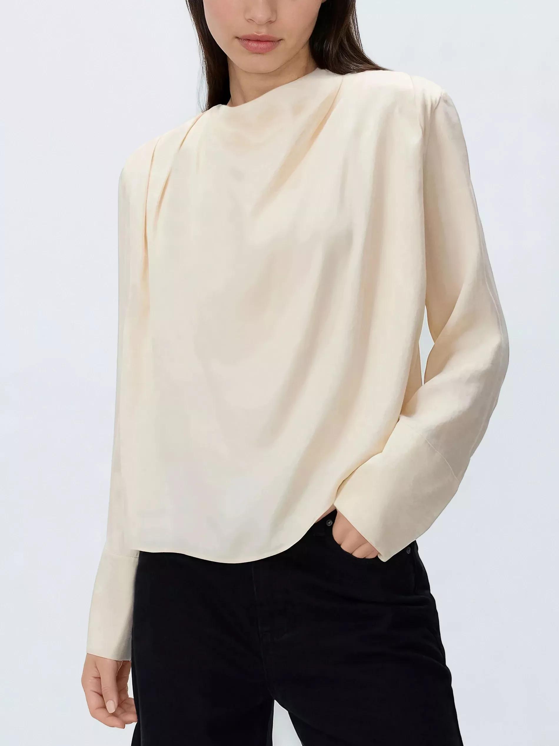 Beige Blouse, Ivory, large image number 3