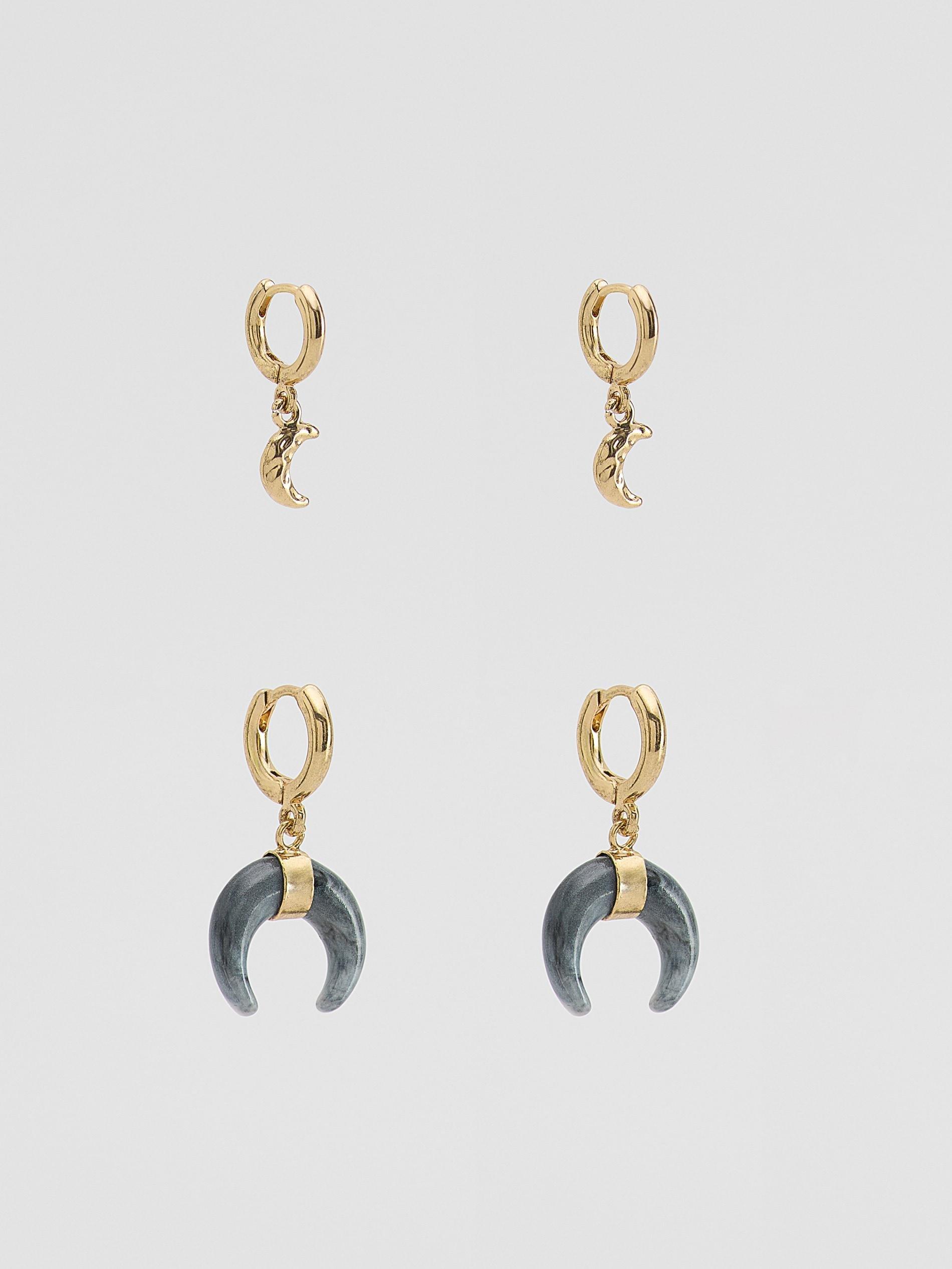 Multicolour Earrings Set With Pendants, Multicolor, large image number 1