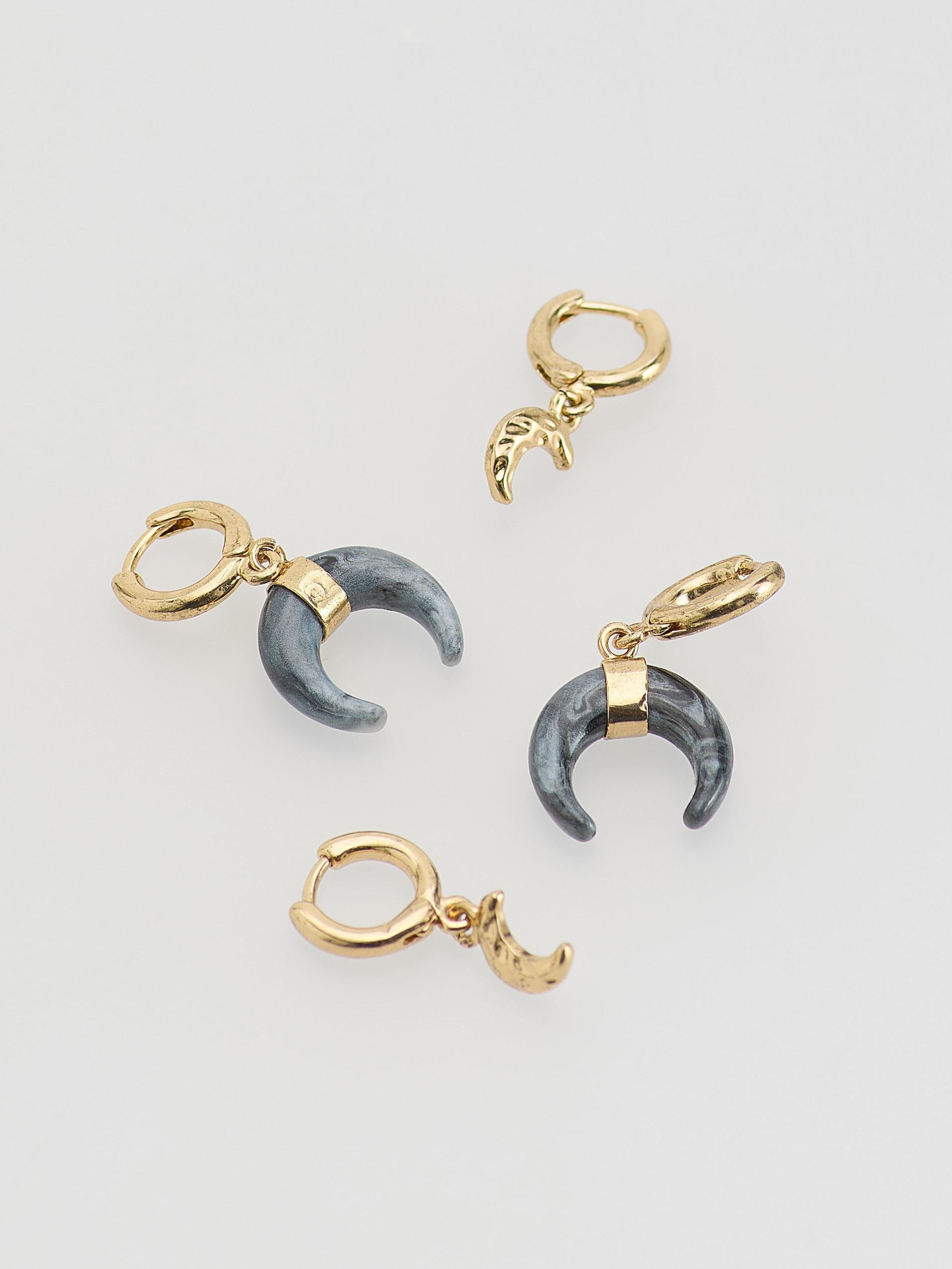 Multicolour Earrings Set With Pendants, Multicolor, large image number 2