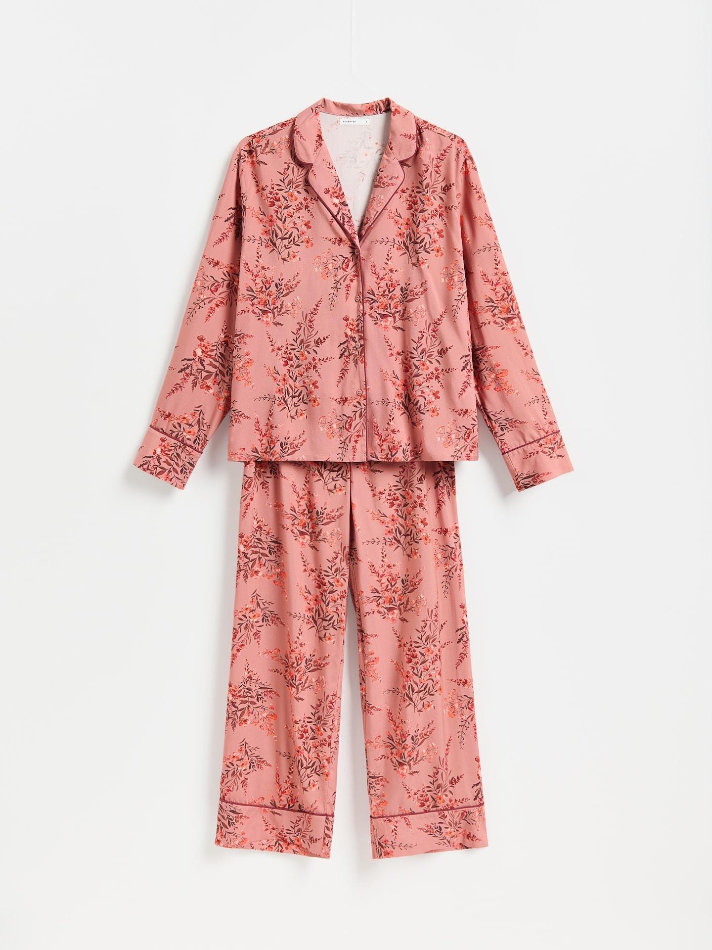 Pink Two Piece Viscose Pyjama Set, Pink, large image number 5