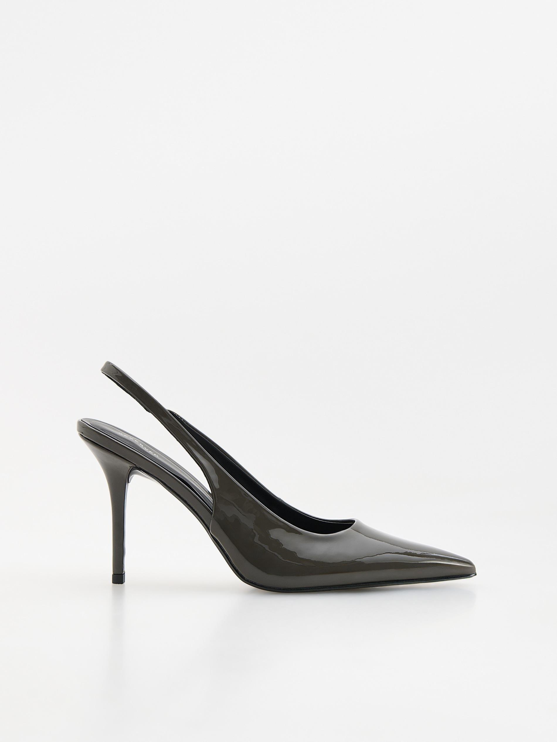 Grey Patent Stiletto Heels, Light grey, large image number 1