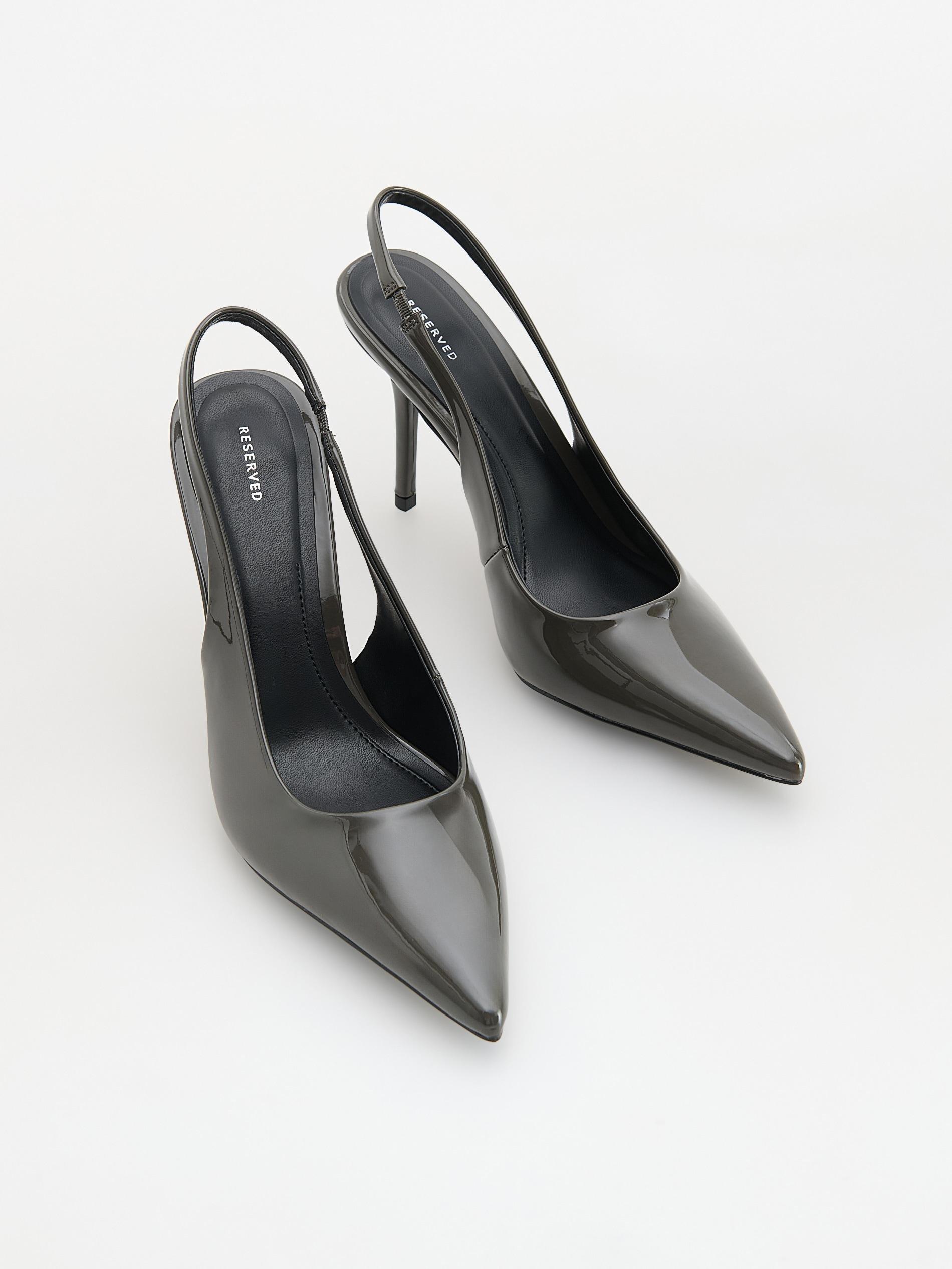Grey Patent Stiletto Heels, Light grey, large image number 2