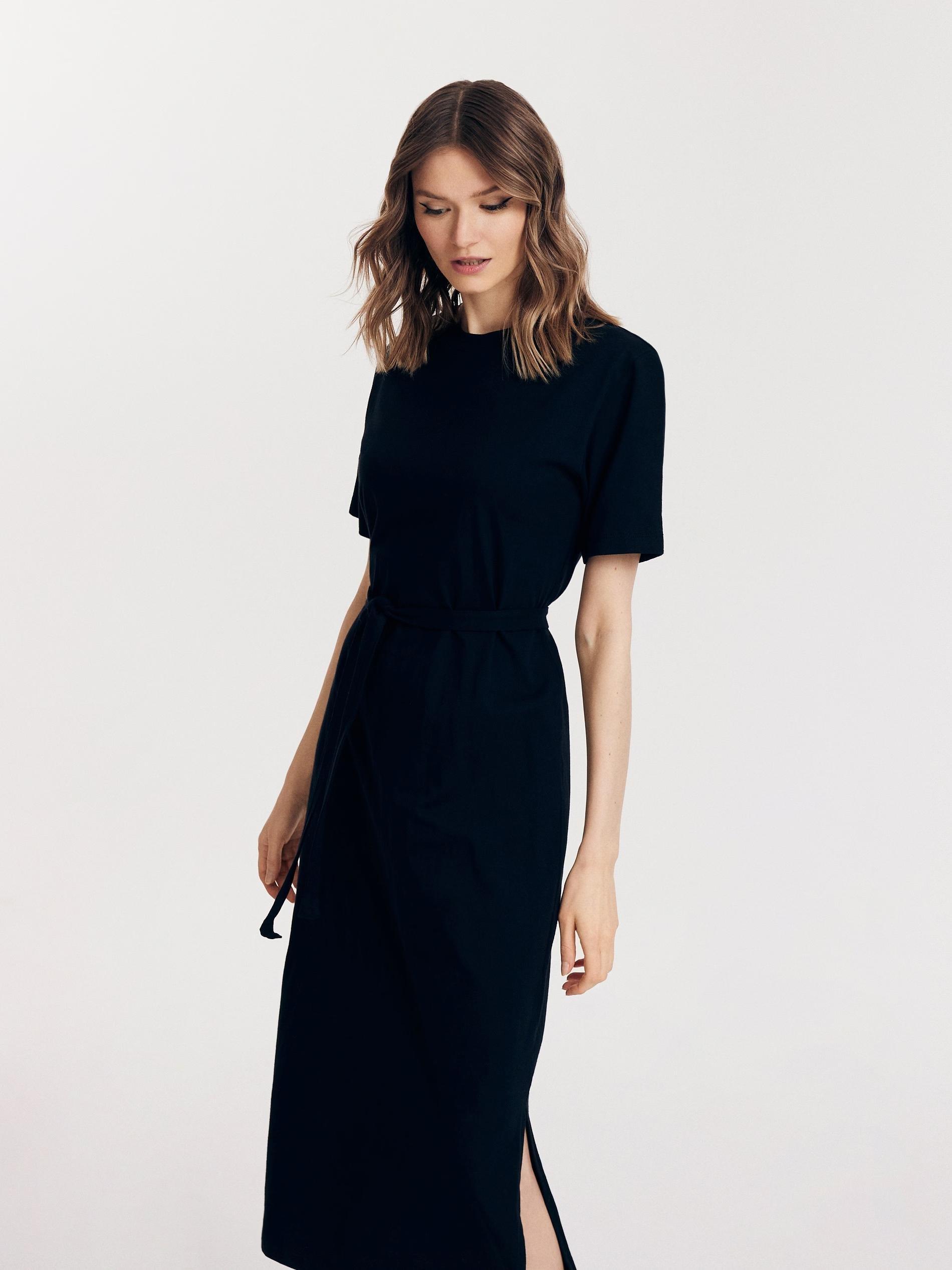 Black Cotton Dress, , large image number 0