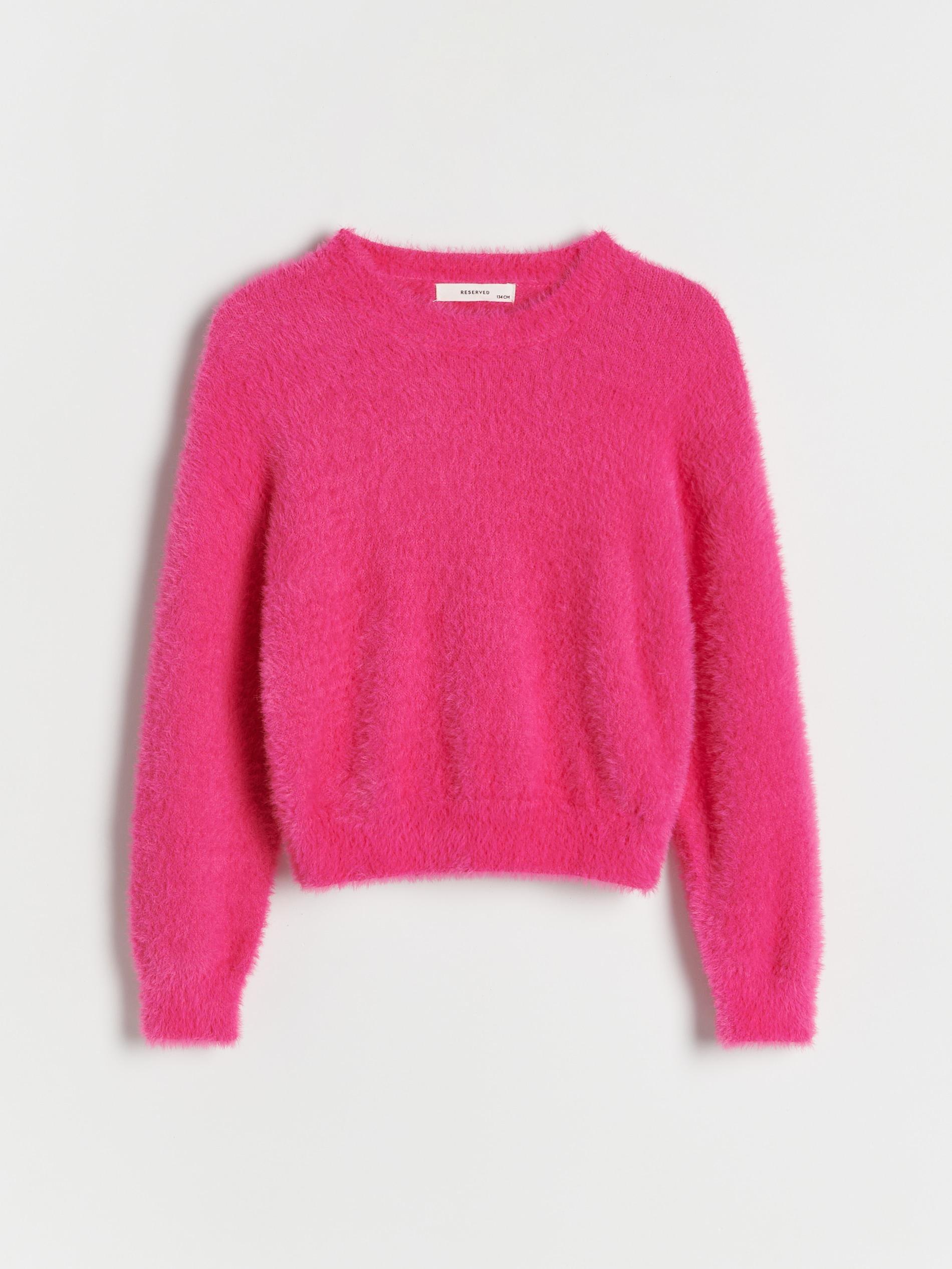 Pink Round Neck Sweater, Kids Girls, , large image number 1