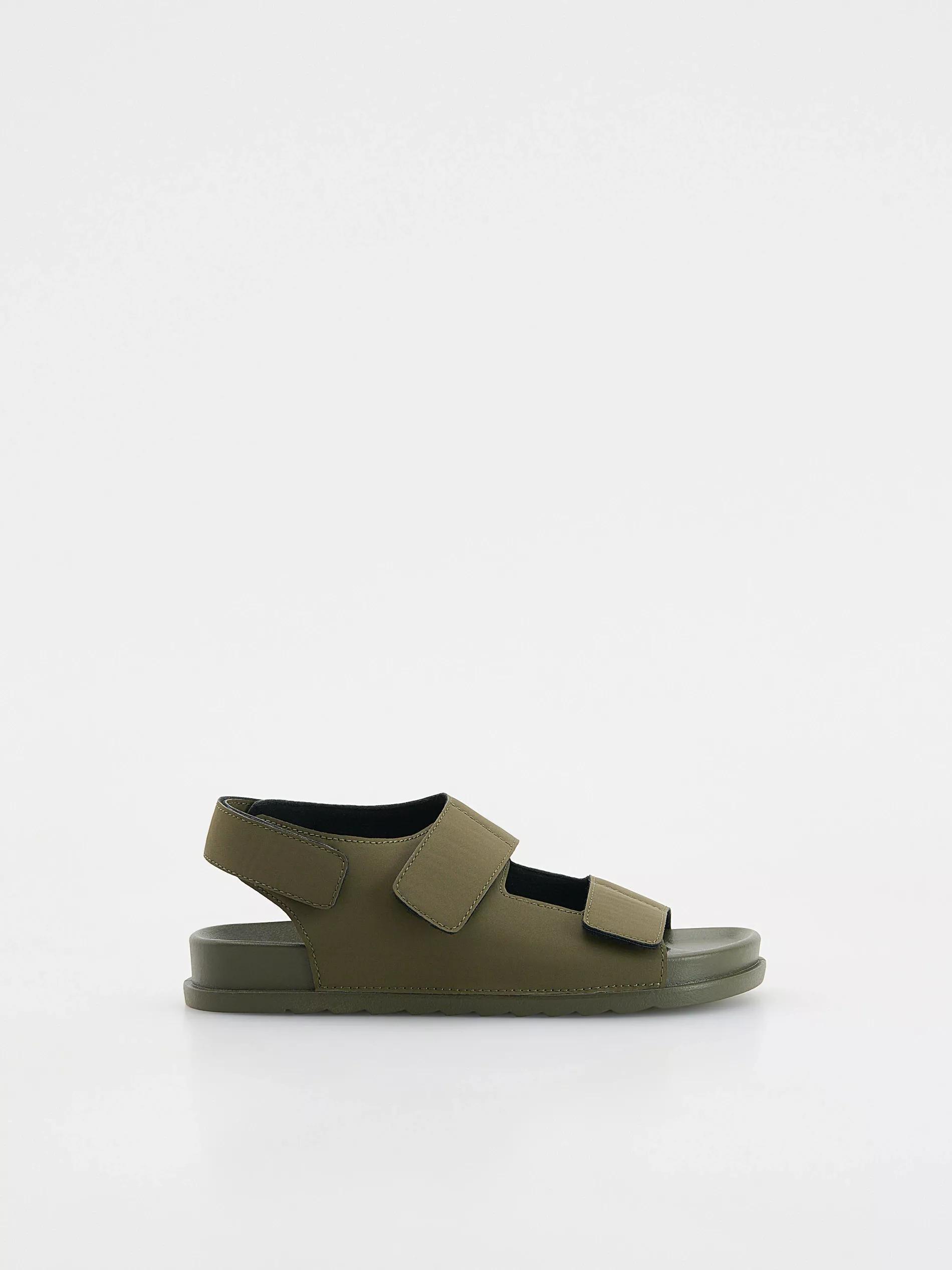 Green Sandals With Velcro Fastening, Khaki, large image number 0