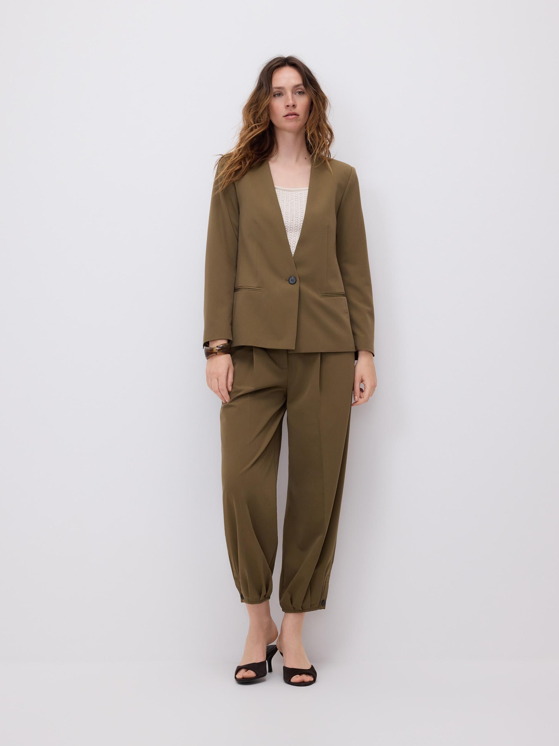 Green Plain Blazer, Khaki, large image number 1