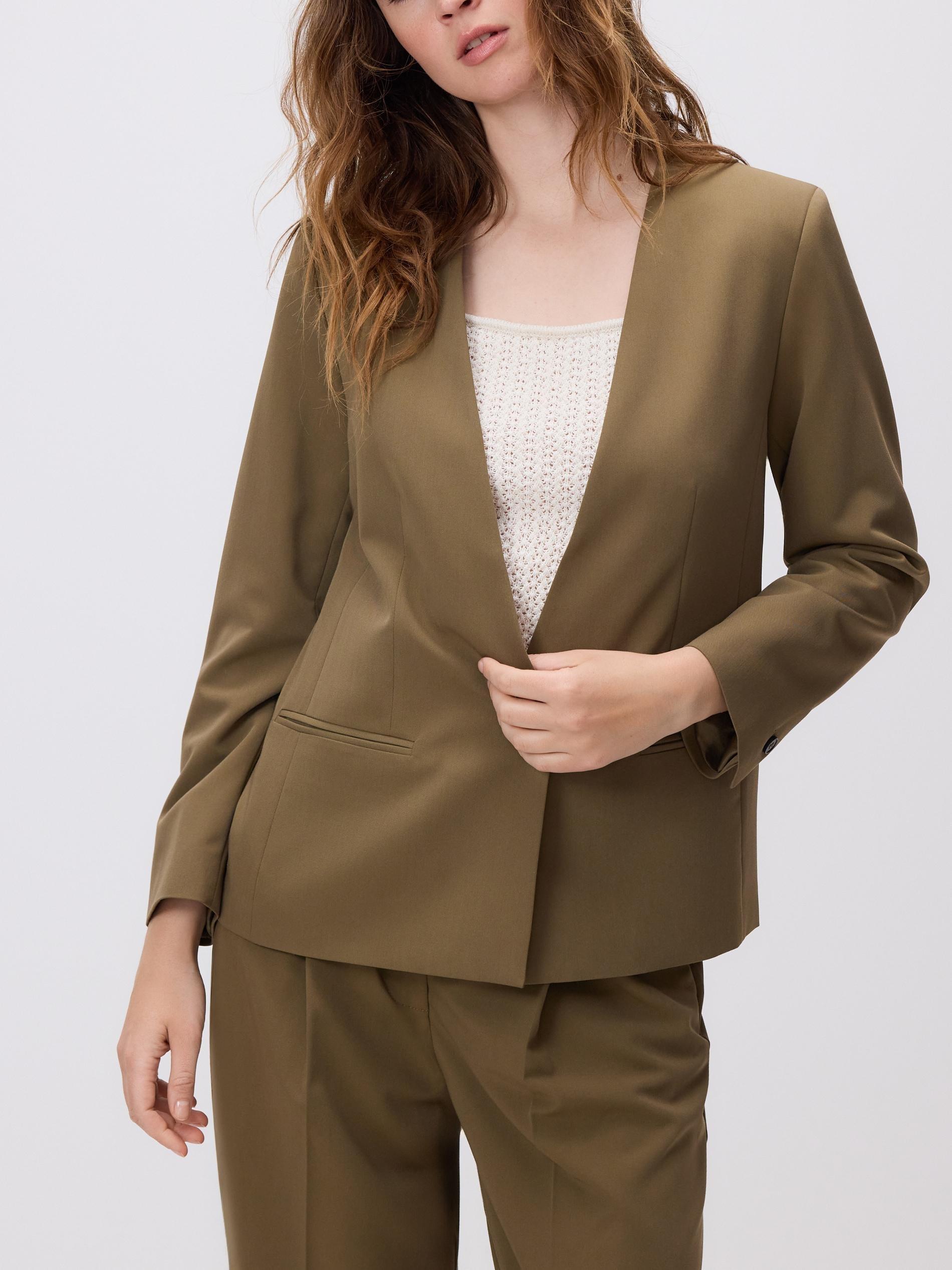 Green Plain Blazer, Khaki, large image number 3