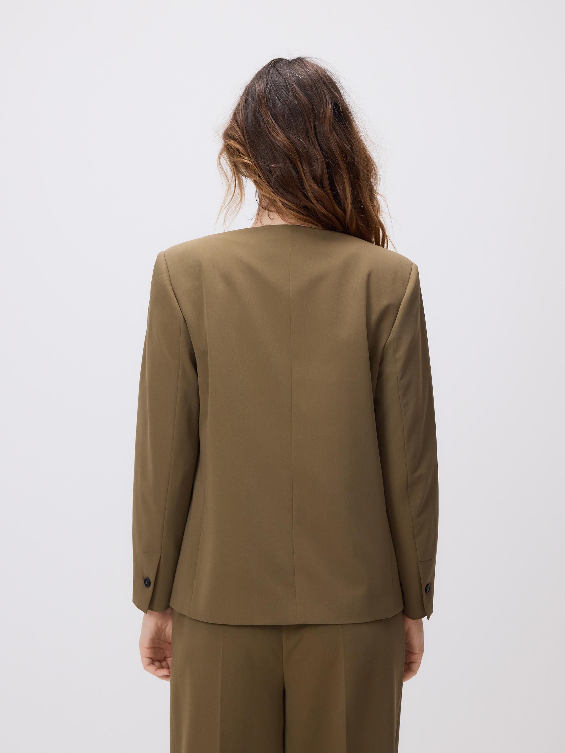 Green Plain Blazer, Khaki, large image number 4