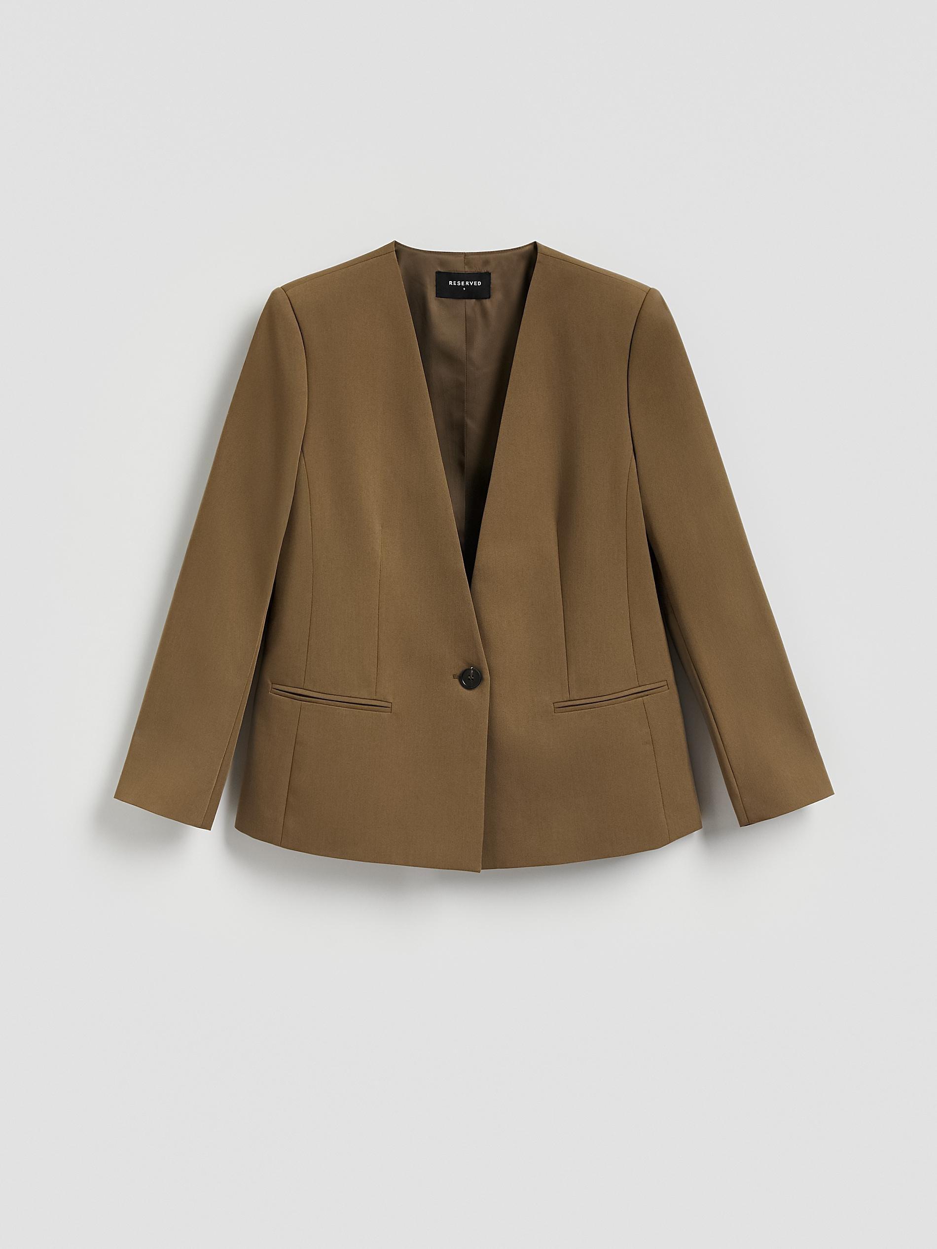 Green Plain Blazer, Khaki, large image number 5