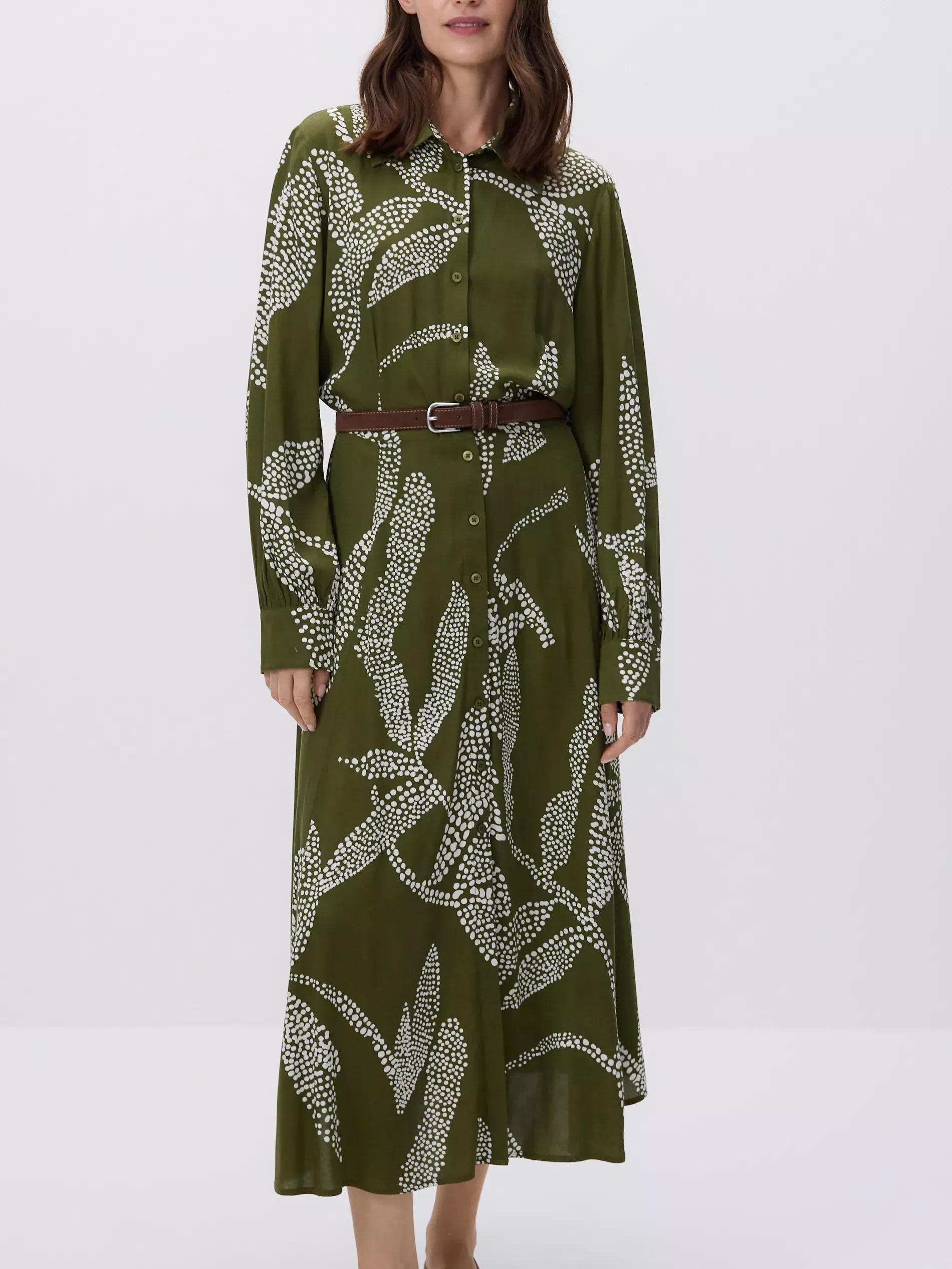 Green Dress With Belt, Khaki, medium