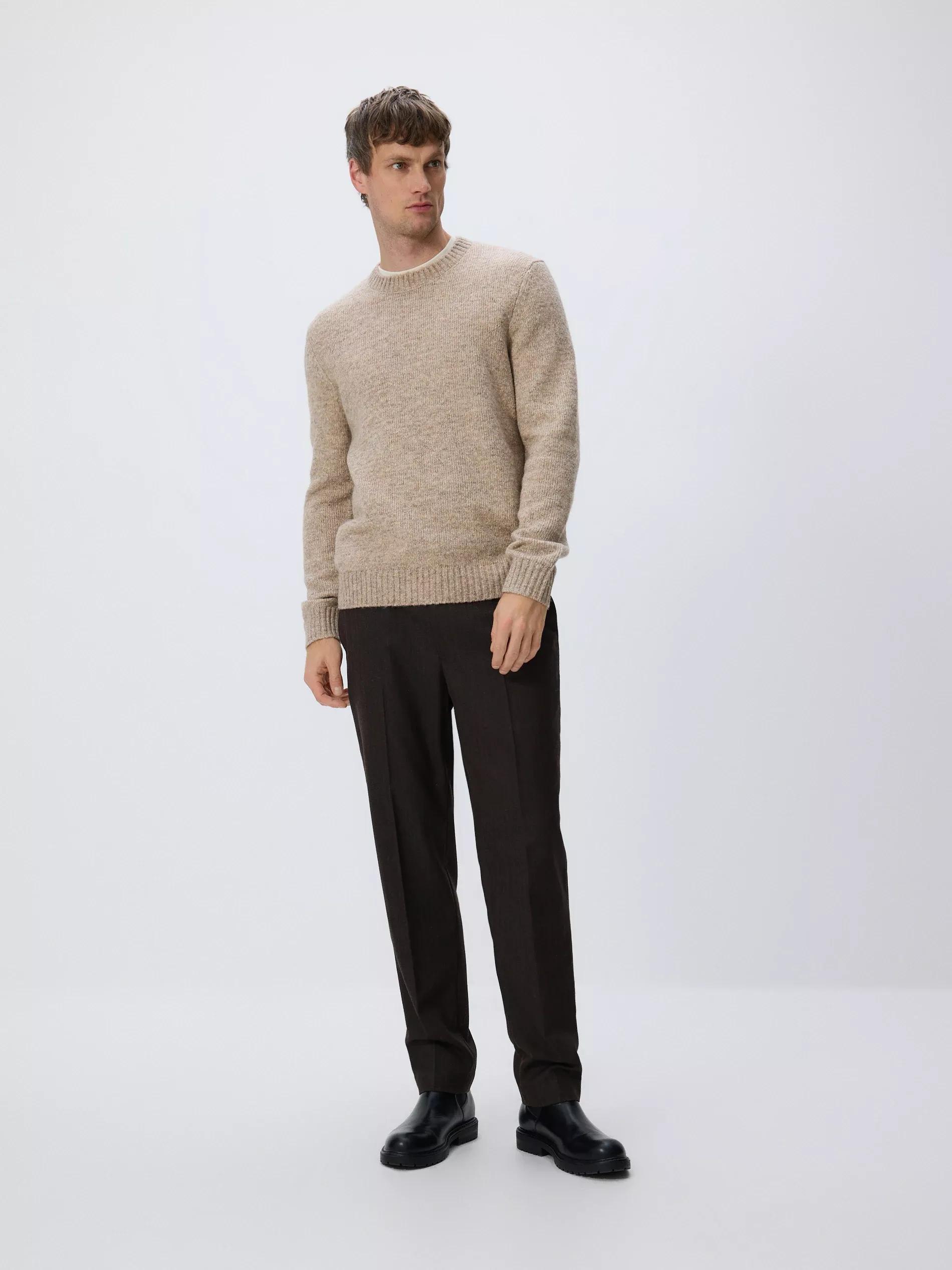 Beige Wool Blend Jumper, Beige, large image number 1