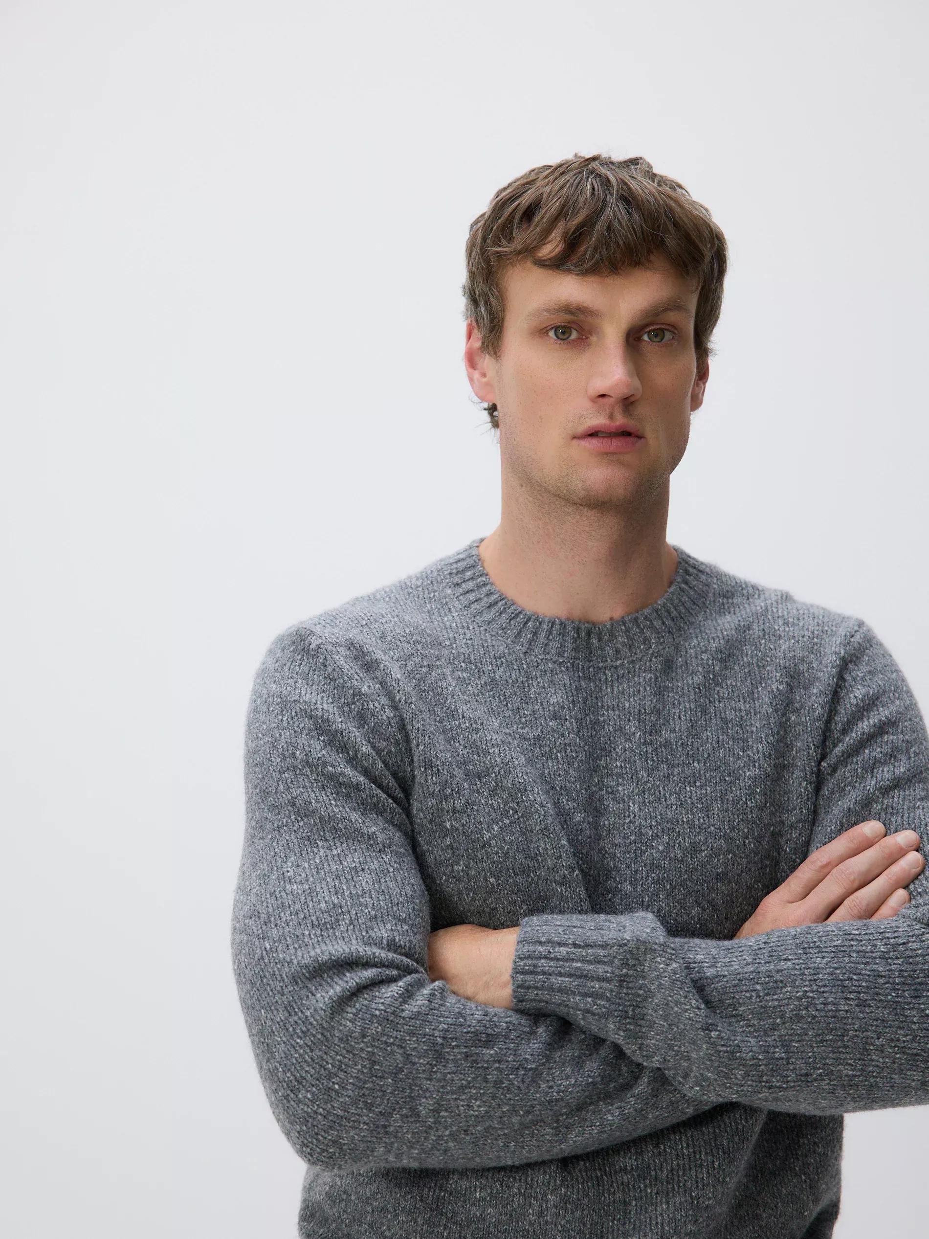 Grey Wool Blend Jumper, Grey, large image number 0