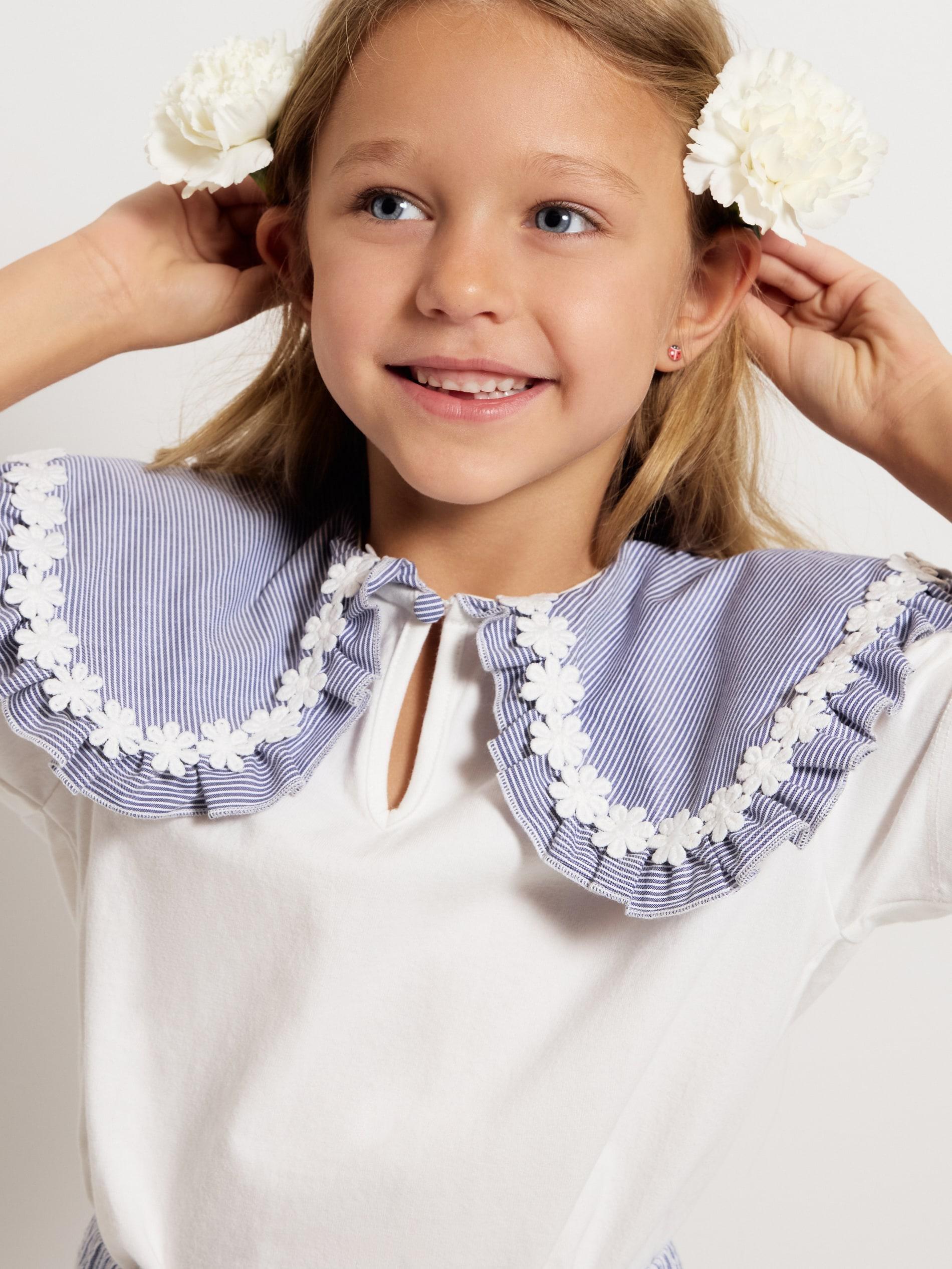 Multicolour Wide Collar Blouse, Multicolor, large image number 0