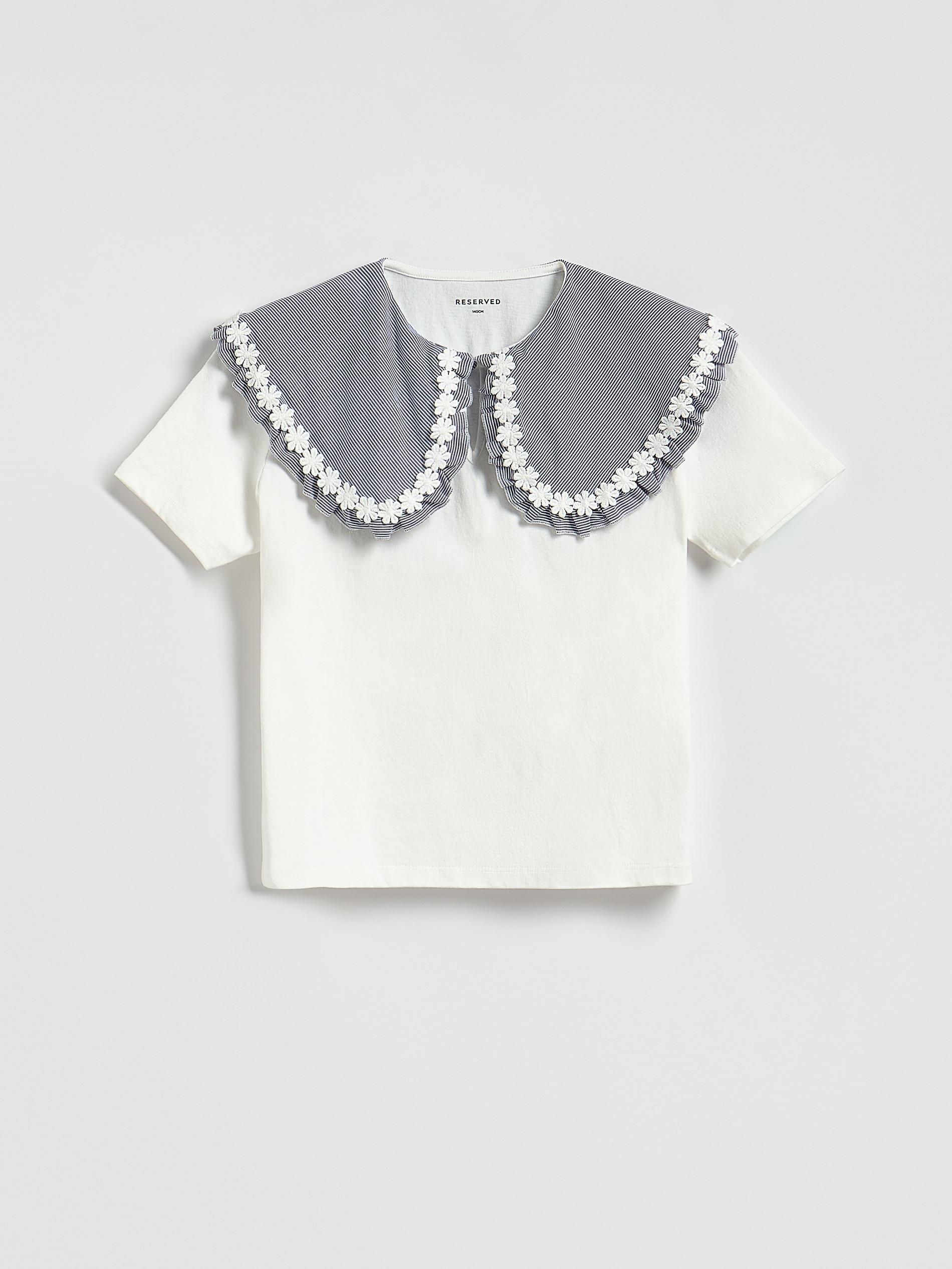 Multicolour Wide Collar Blouse, Multicolor, medium
