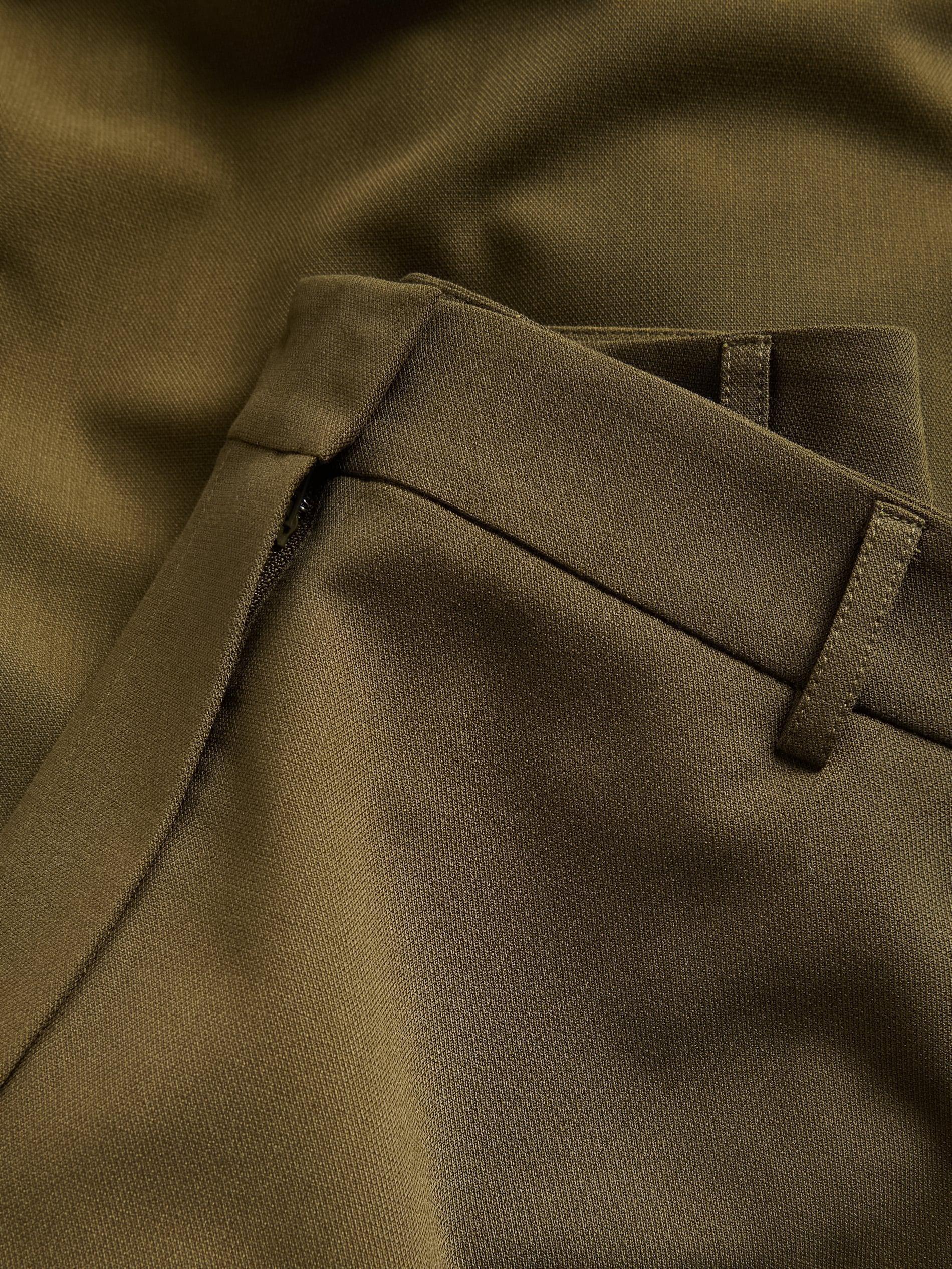 Green Wide Leg Trousers, Khaki, large image number 4