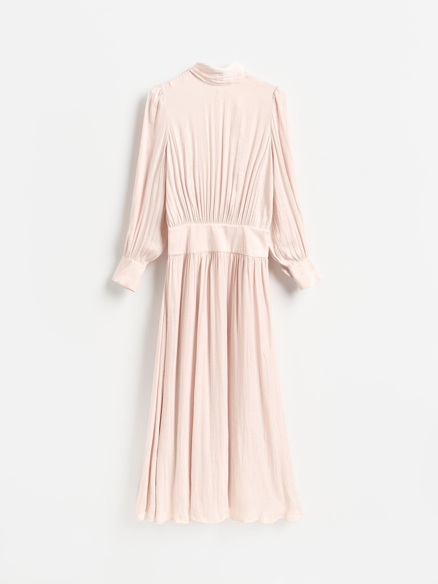 Beige Maxi Dress With Tie Waist, Ivory, large image number 4