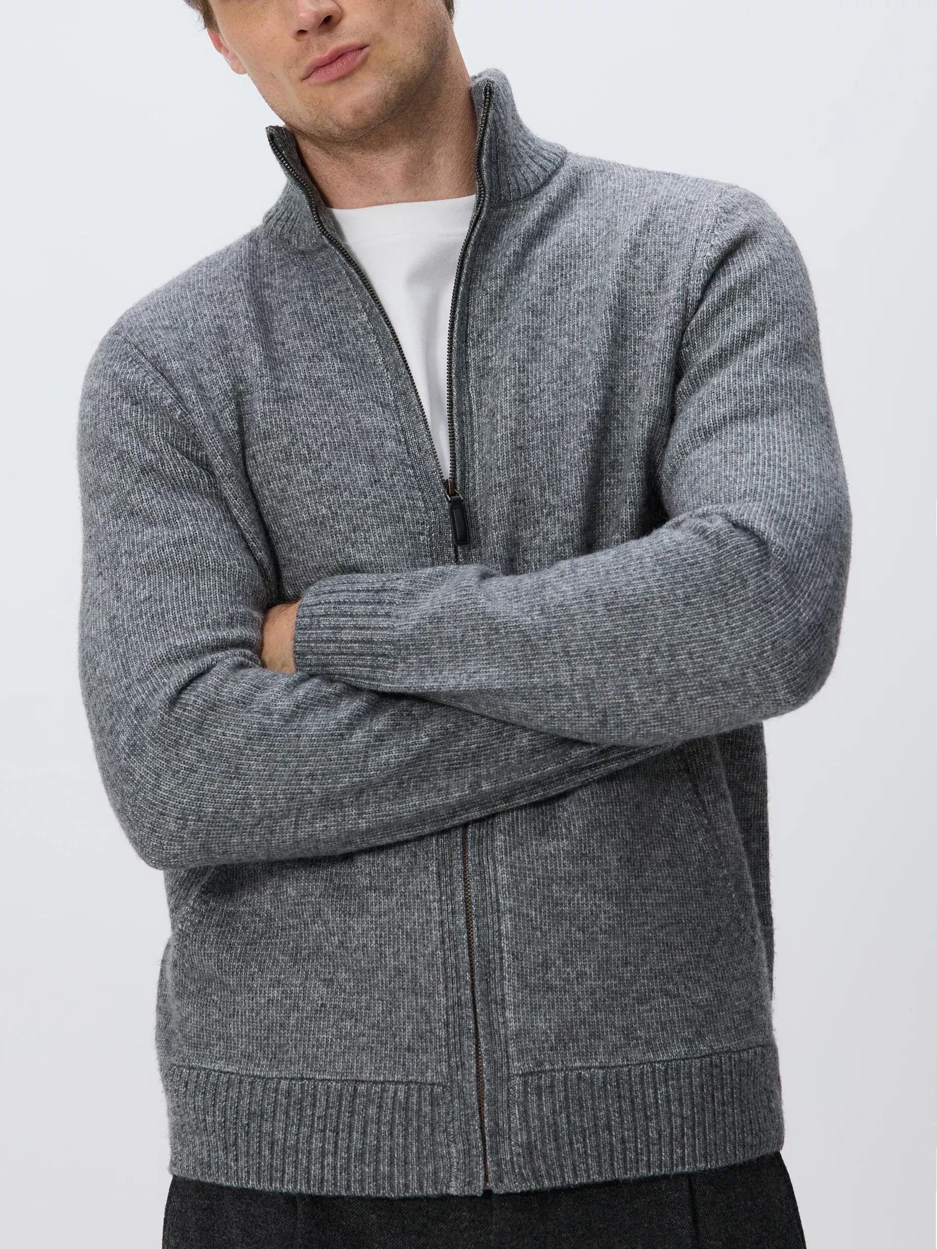 Grey Turtleneck Sweater With Wool Blend, Grey, large image number 2