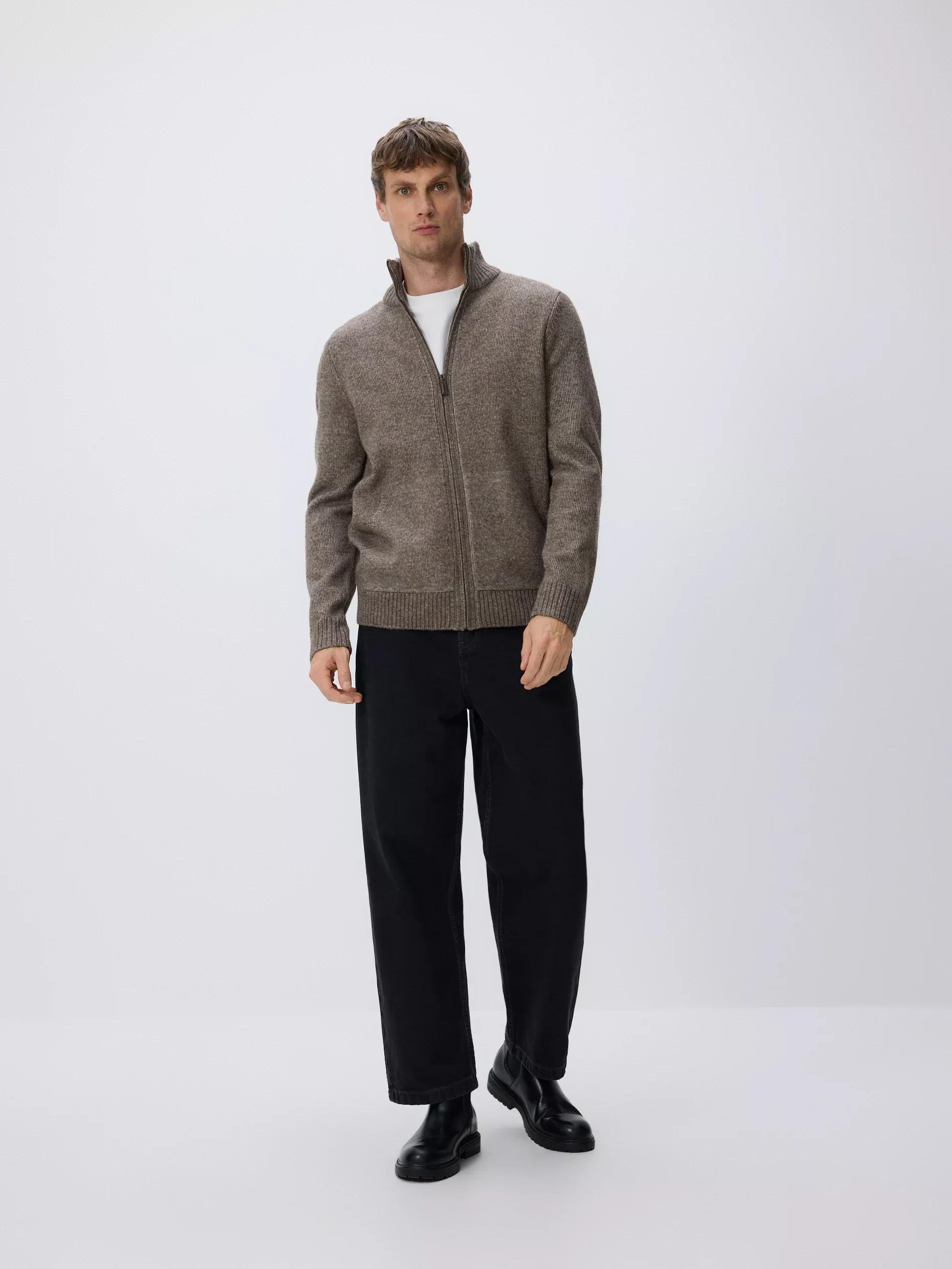 Brown Turtleneck Sweater With Wool Blend, Brown, large image number 0