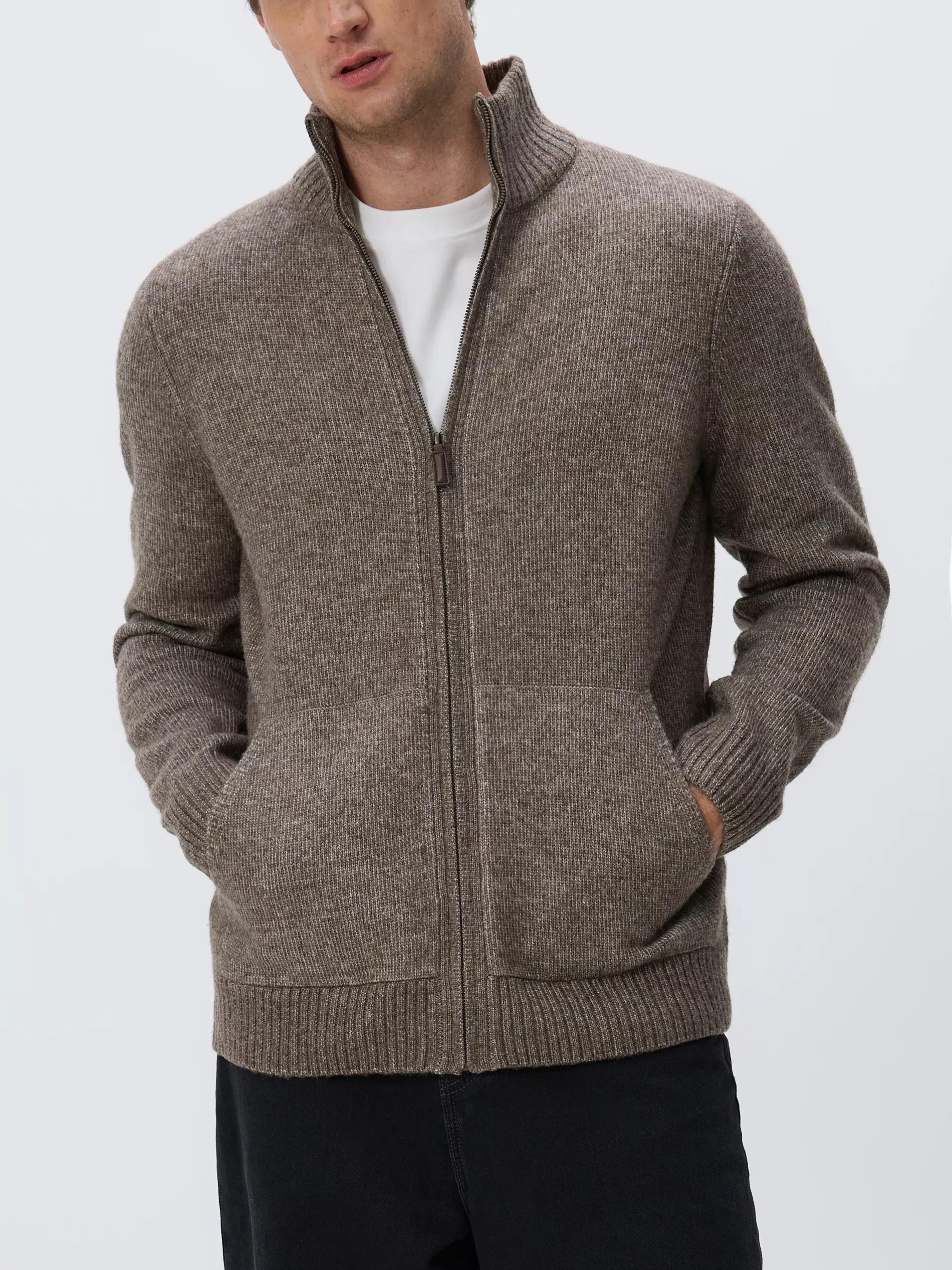 Brown Turtleneck Sweater With Wool Blend, Brown, large image number 2