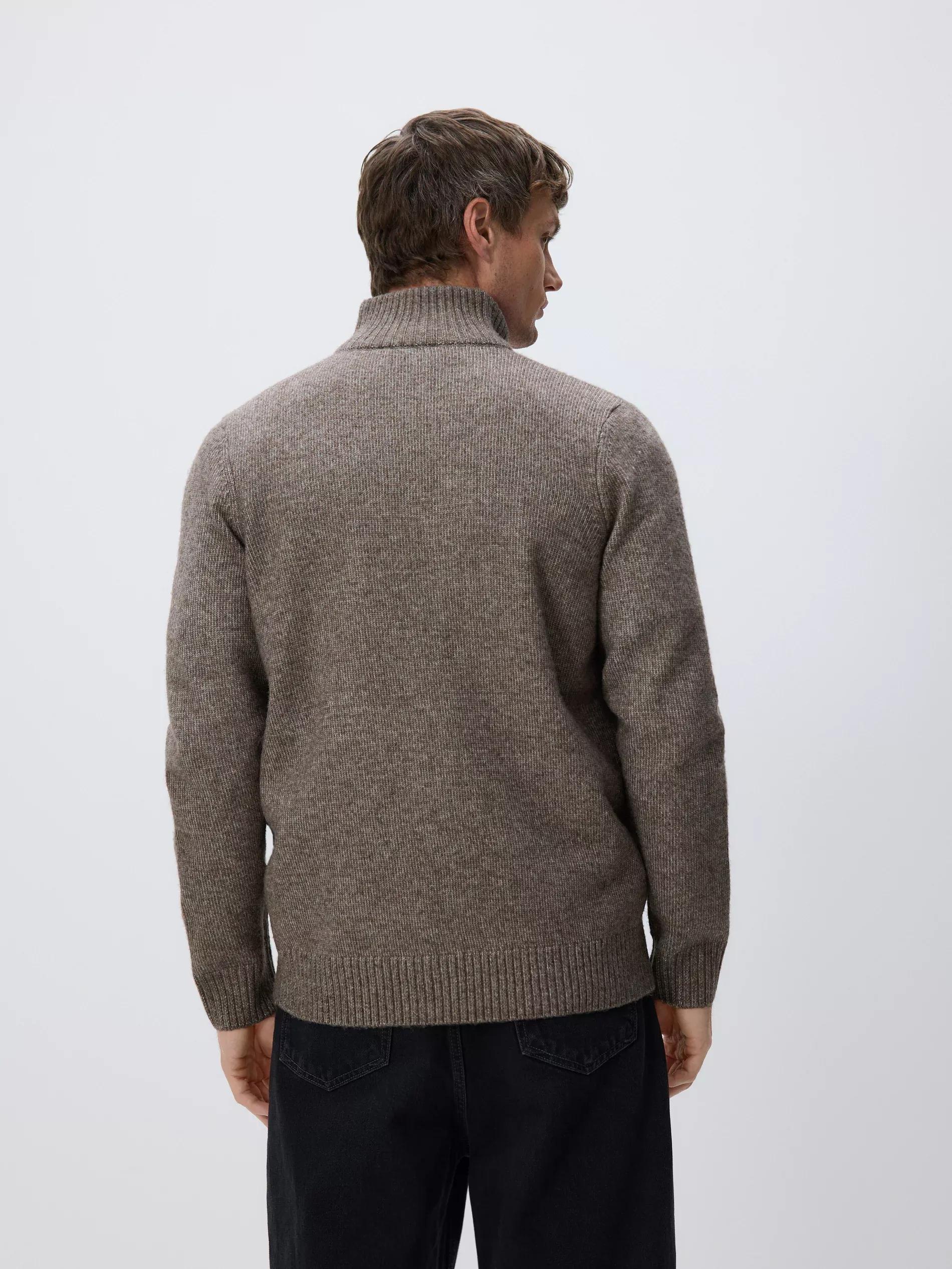 Brown Turtleneck Sweater With Wool Blend, Brown, large image number 3