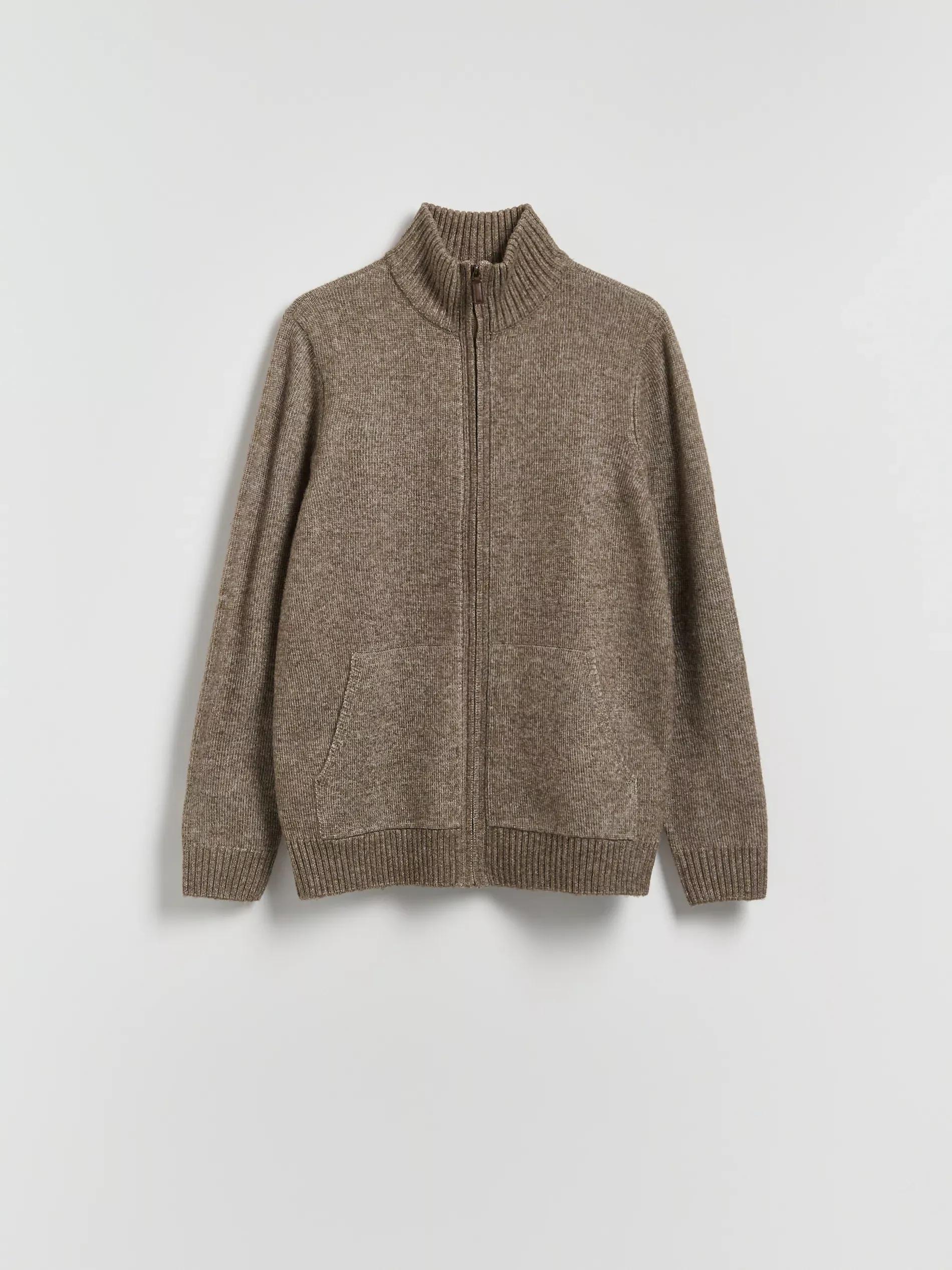 Brown Turtleneck Sweater With Wool Blend, Brown, large image number 4