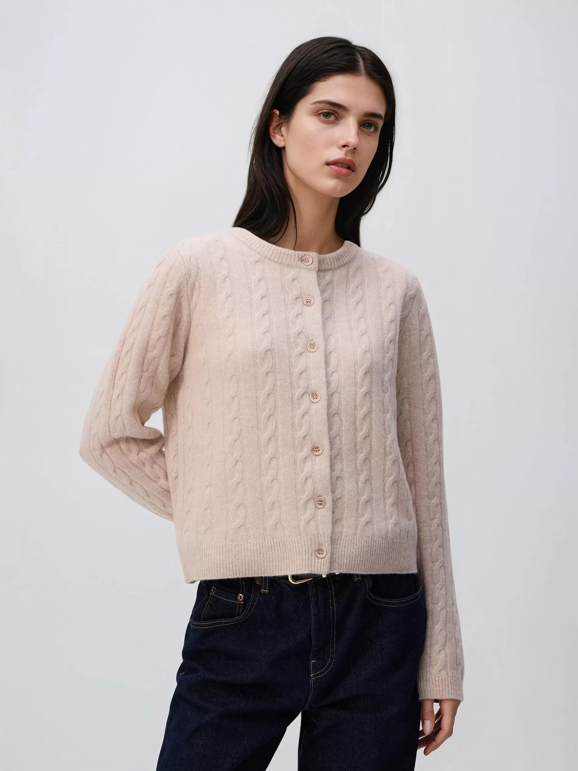 Beige Wool Cardigan, Beige, large image number 0