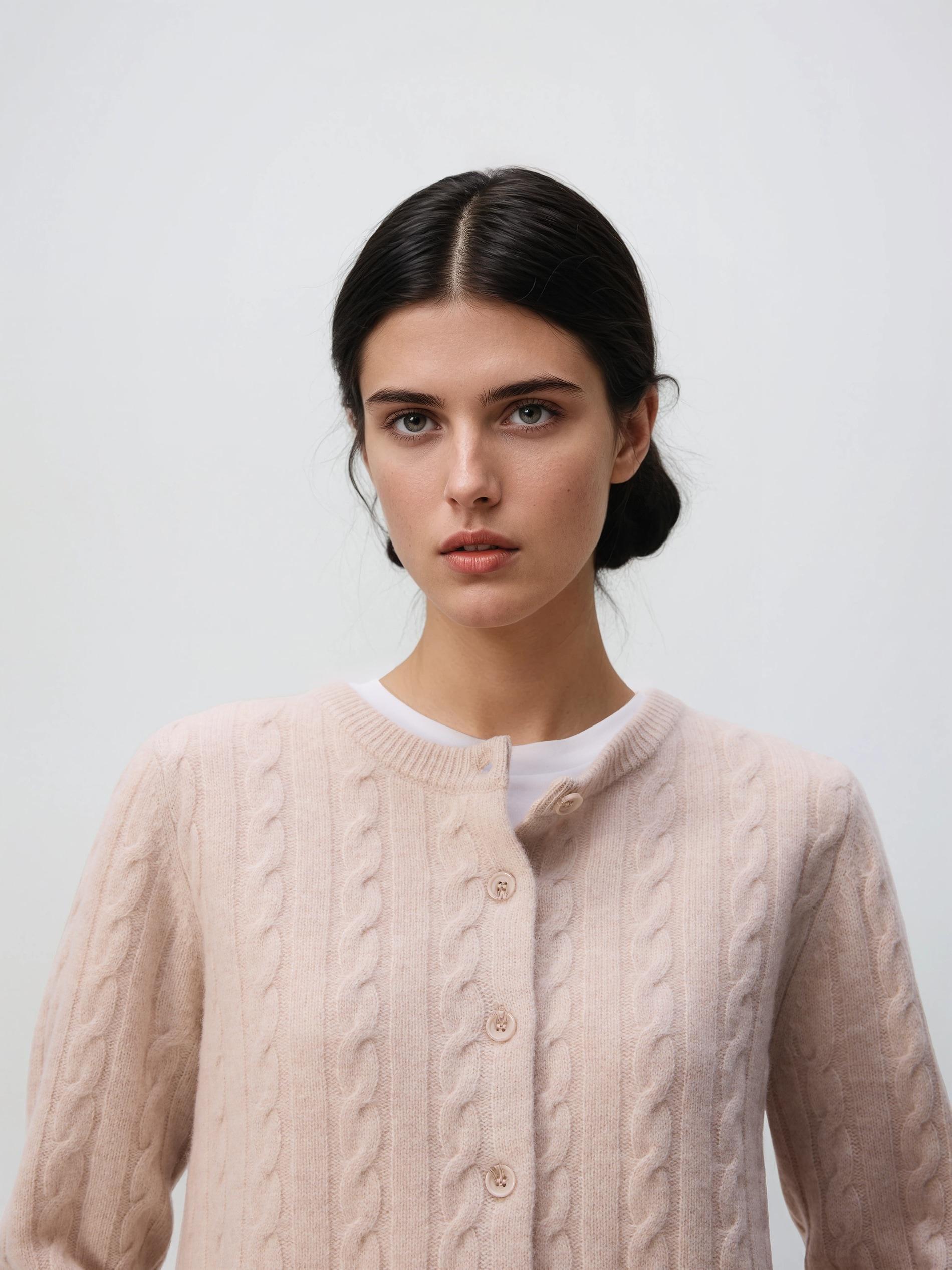 Beige Wool Cardigan, Beige, large image number 1