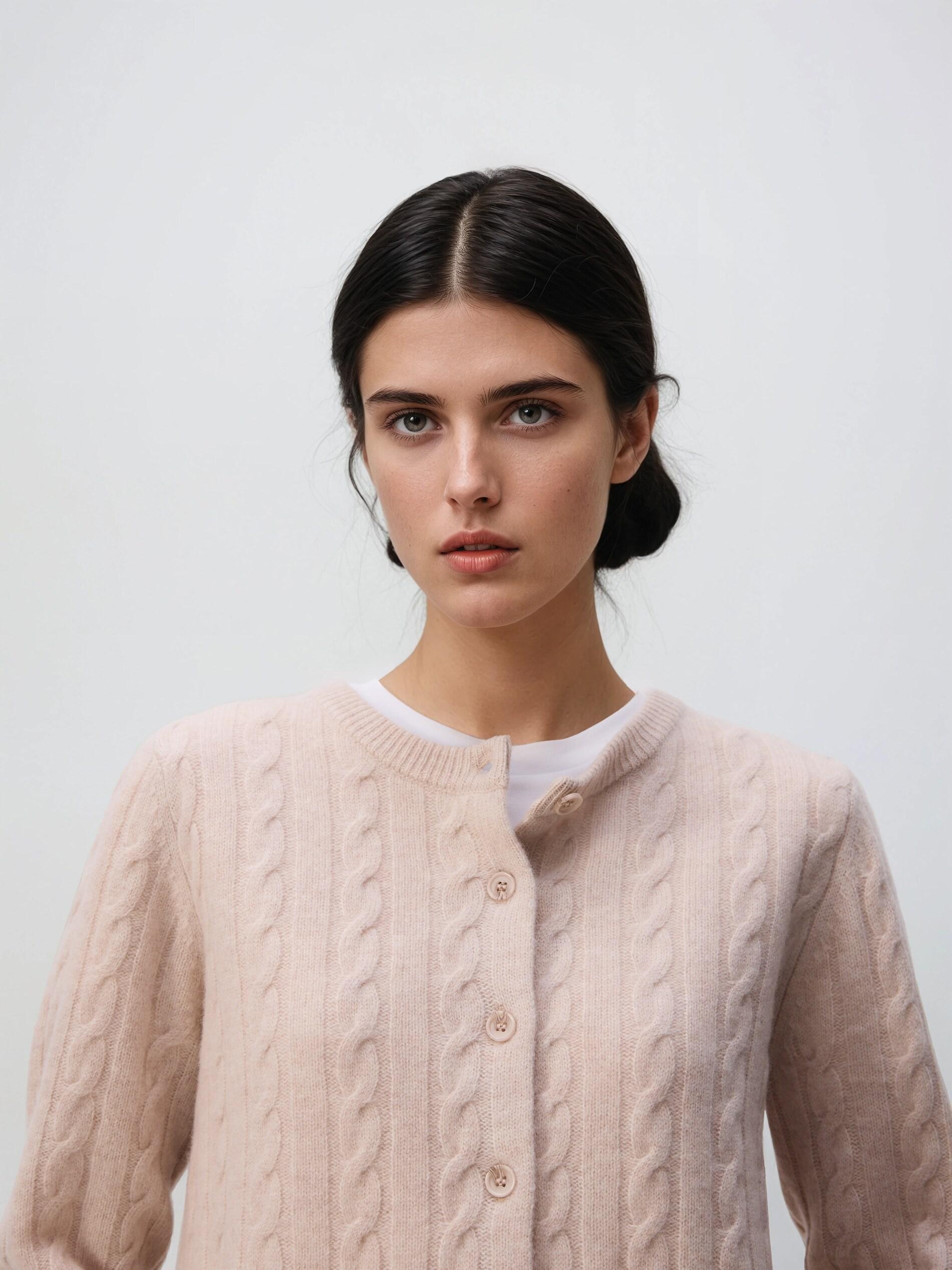 Beige Wool Cardigan, Beige, large image number 3
