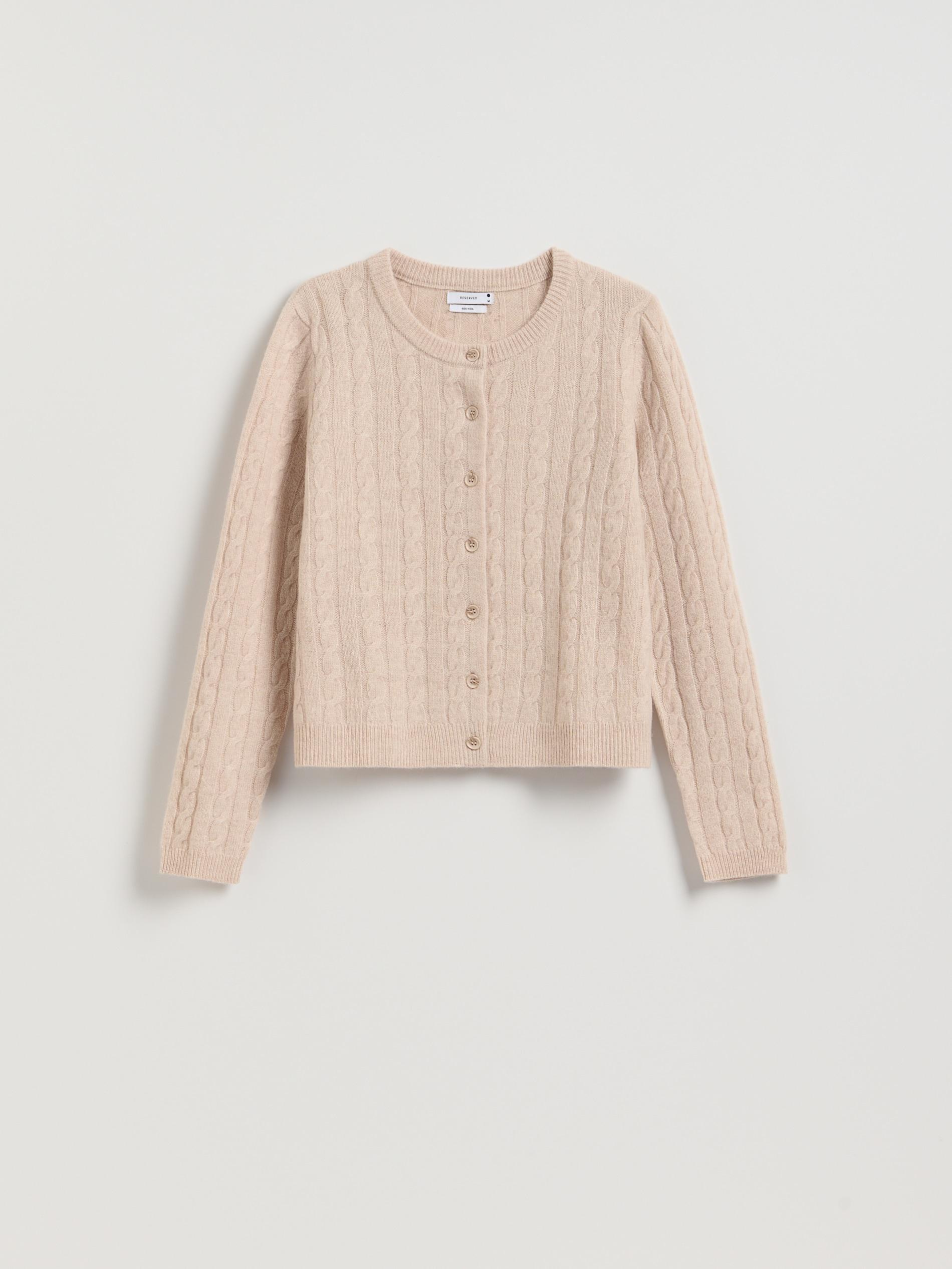 Beige Wool Cardigan, Beige, large image number 4