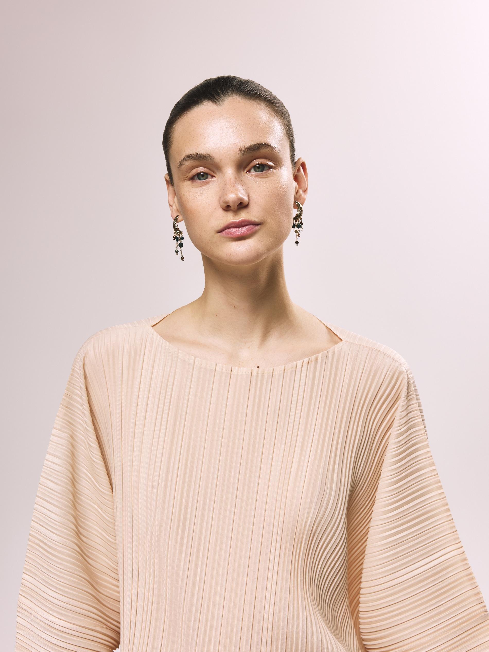 Gold Earrings With Decorative Pendants, Golden, large image number 3