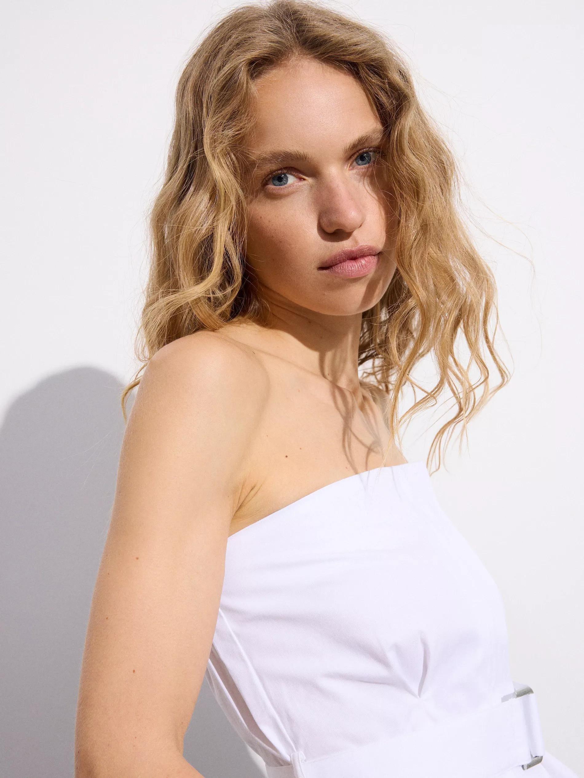 White Top With Belt, , large image number 1