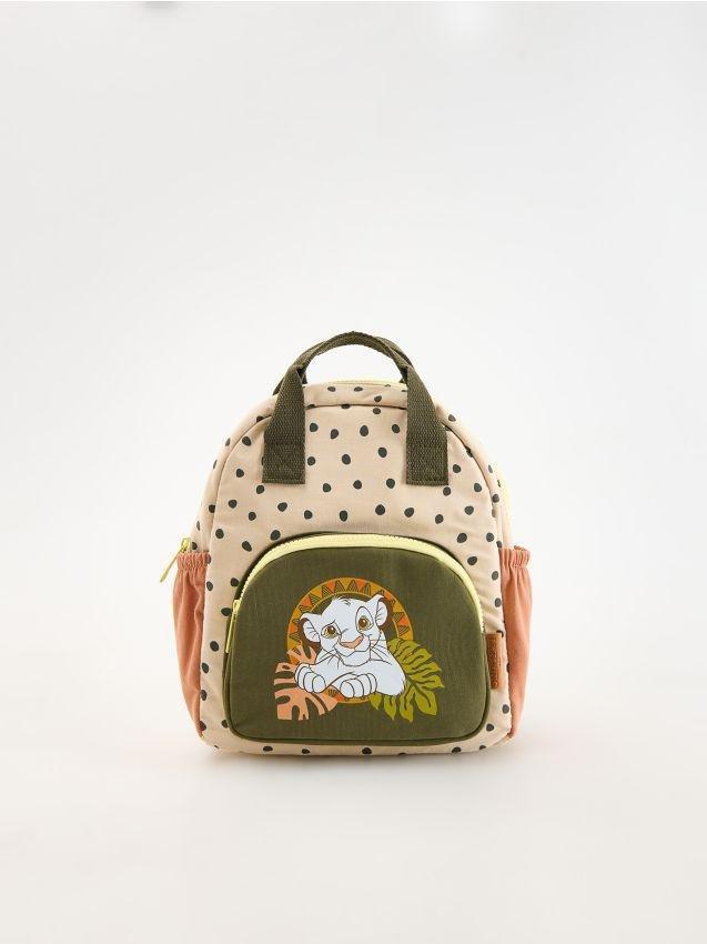 Pink Zippered Rucksack, Kids Girls, Beige, large image number 0