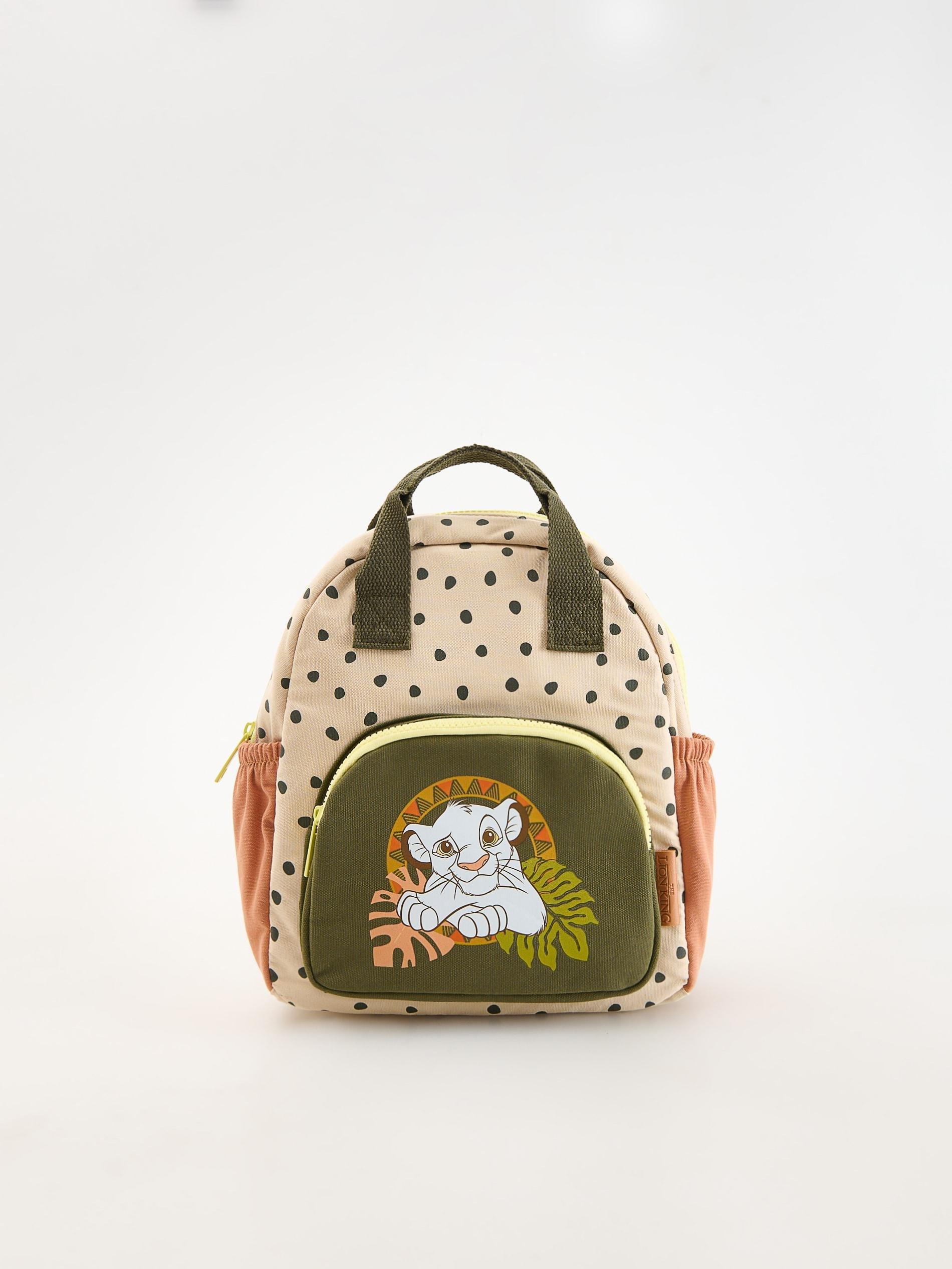 Pink Zippered Rucksack, Kids Girls, Beige, large image number 1