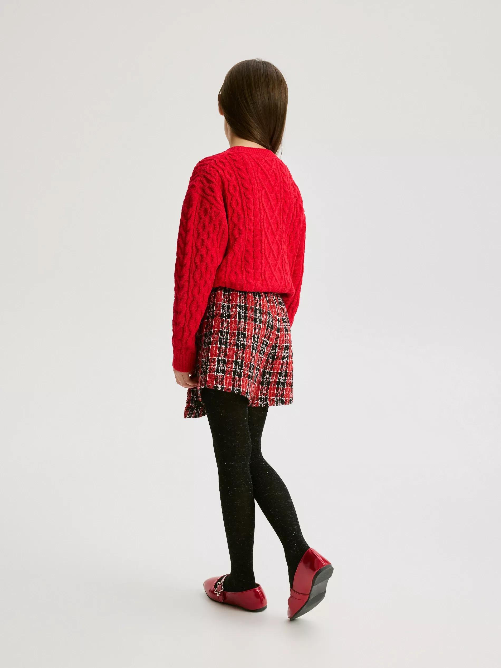 Red Tweed Shorts, Red, large image number 5