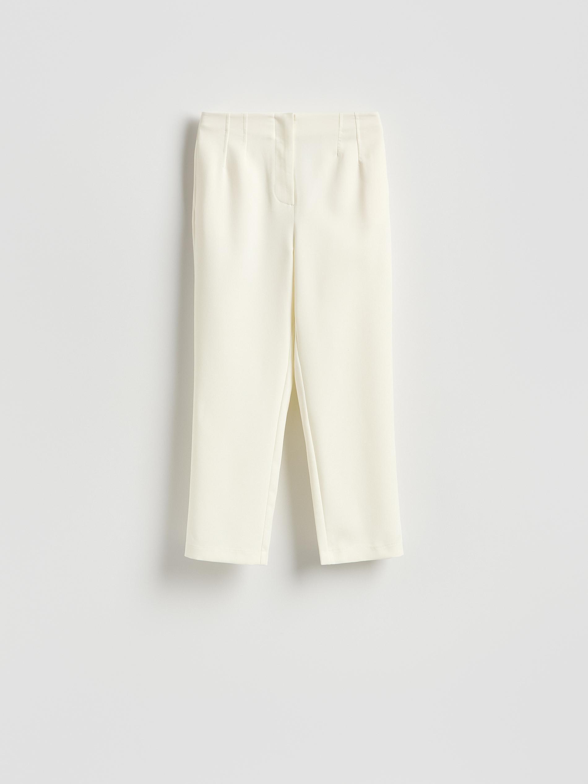White Trousers With Pleats, White, large image number 3