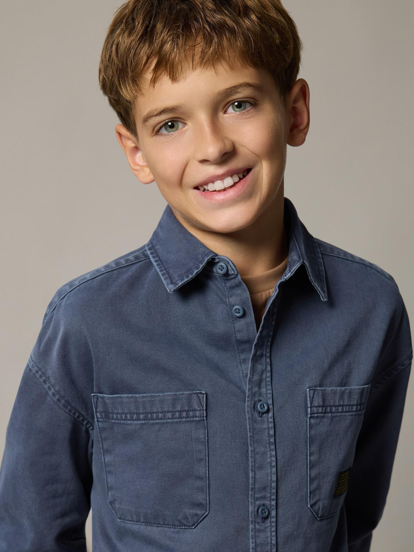 Blue Cotton Shirt, Blue, large image number 4