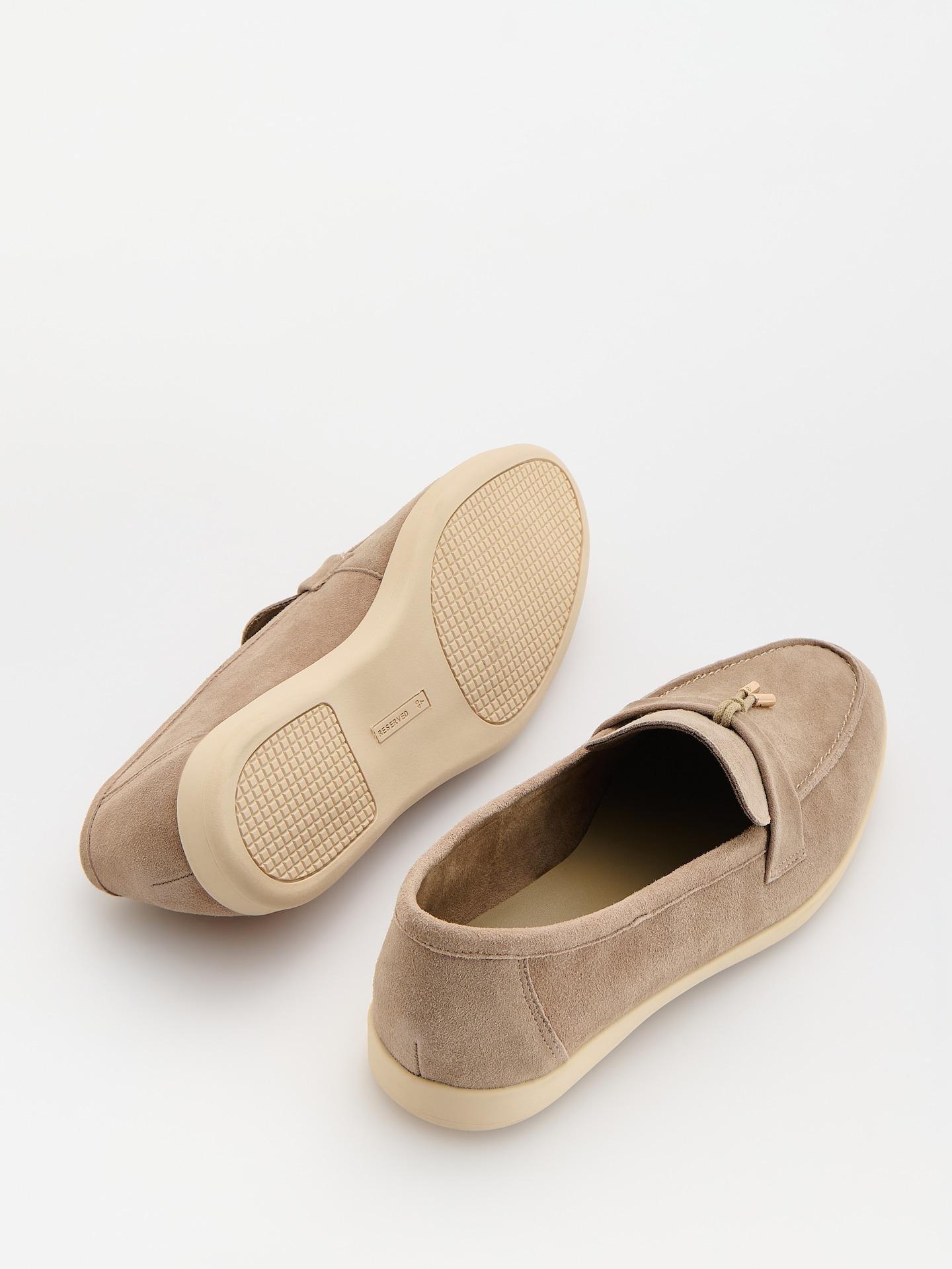 Beige Sheepskin Loafers, Beige, large image number 2