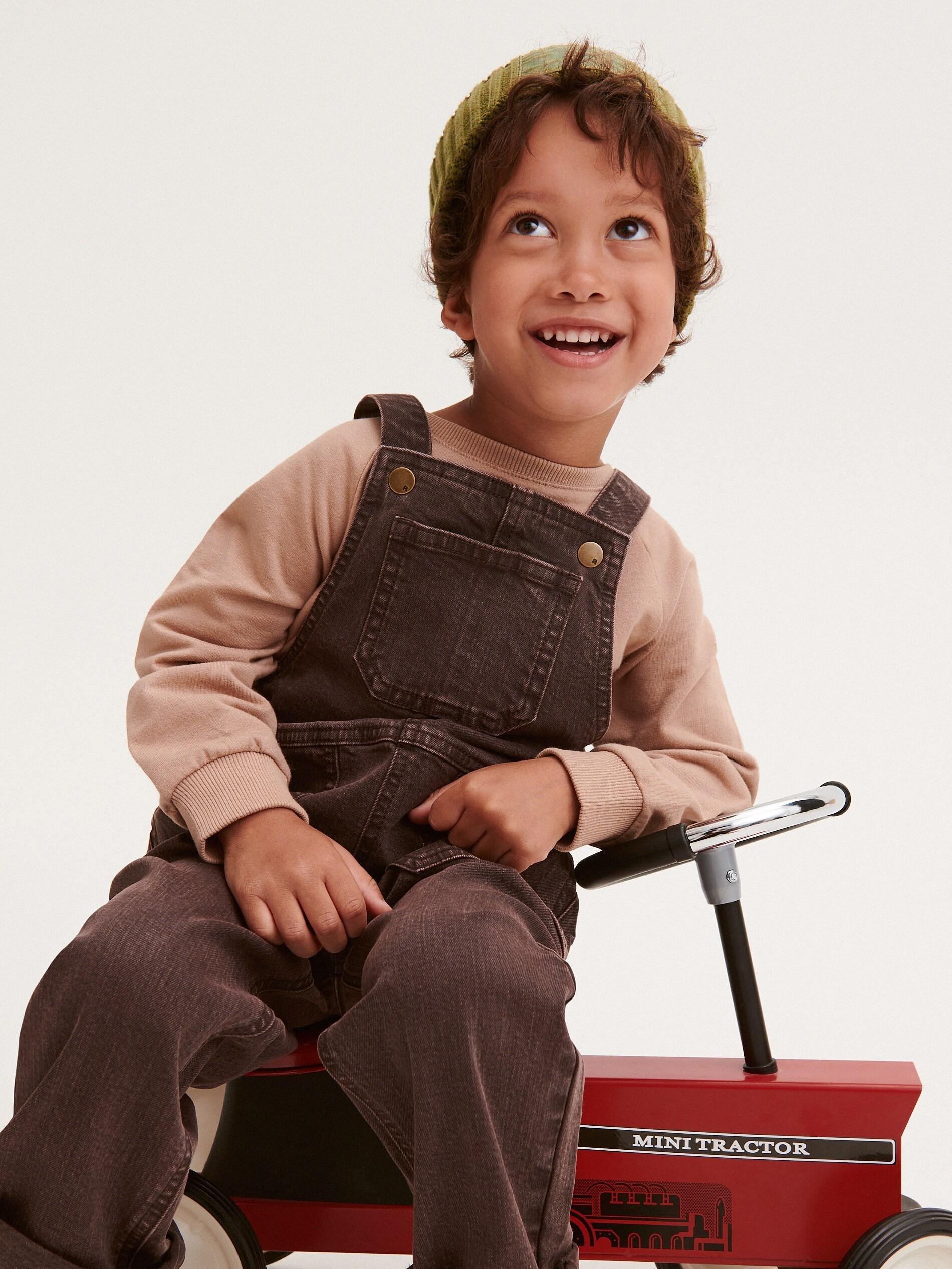 Brown Wash Effect Dungarees, , large image number 2